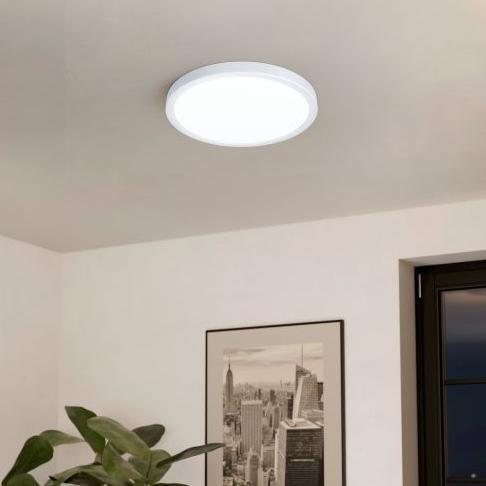 eglo fueva a led white flush ceiling light 30cm
