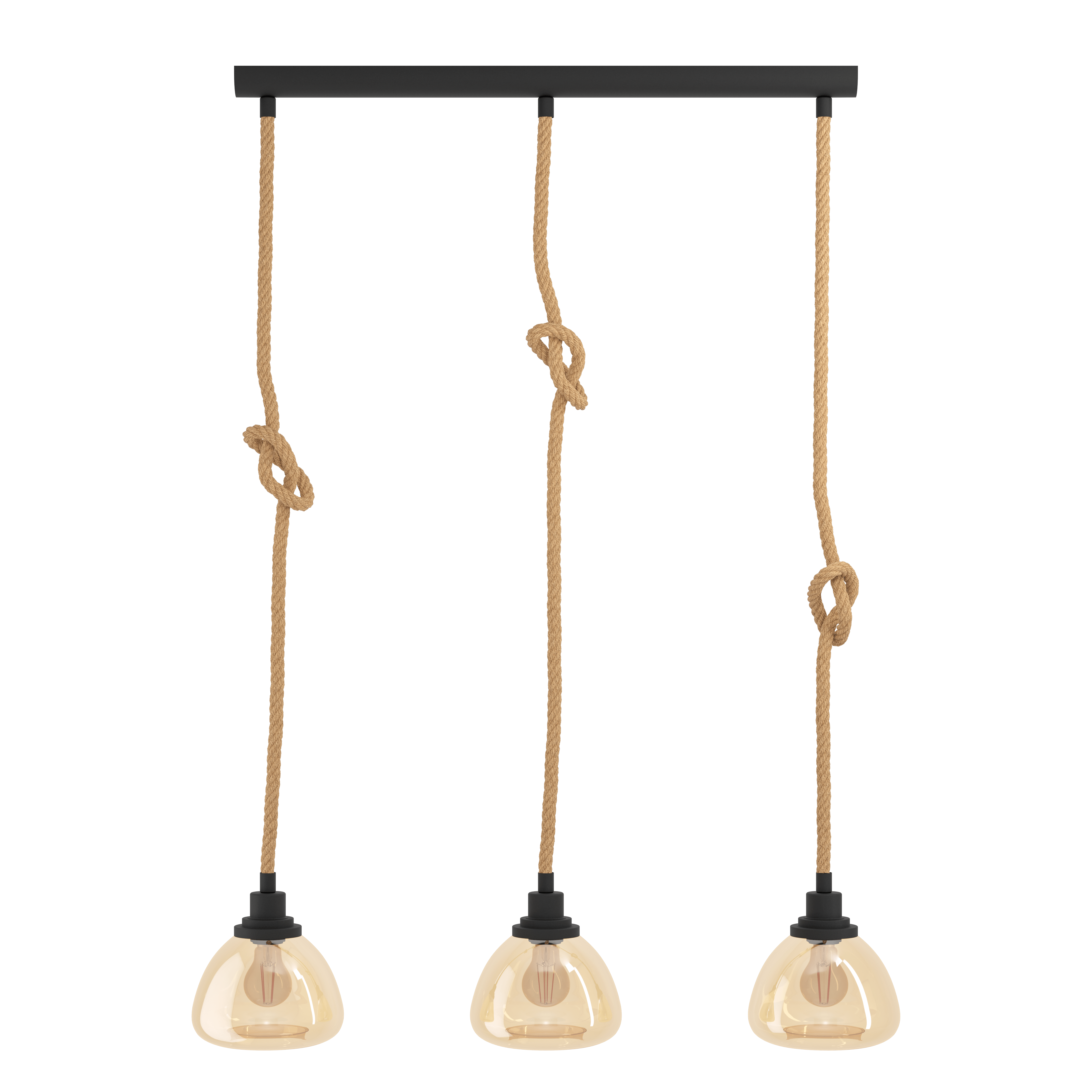 eglo rampside 3 light rope ceiling pendant amber glass shades kitchen lighting 
