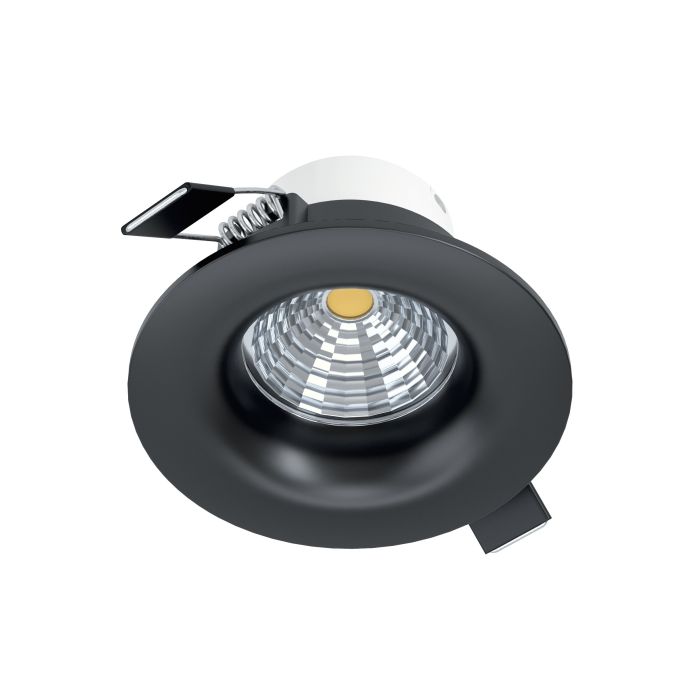 Eglo Saliceto LED Black Round Recessed Downlight — lifestyle setting