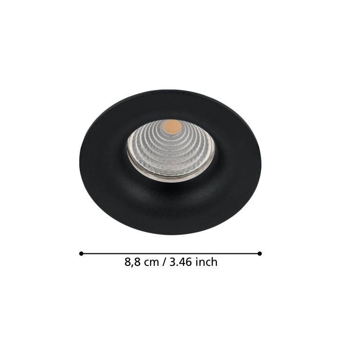eglo saliceto led black round recessed downlight kitchen lighting 