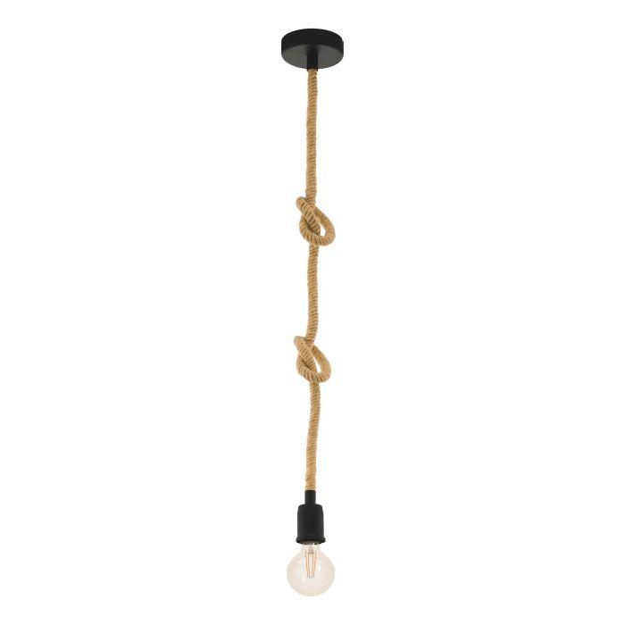 eglo rampside hemp rope hanging ceiling pendant living room close up