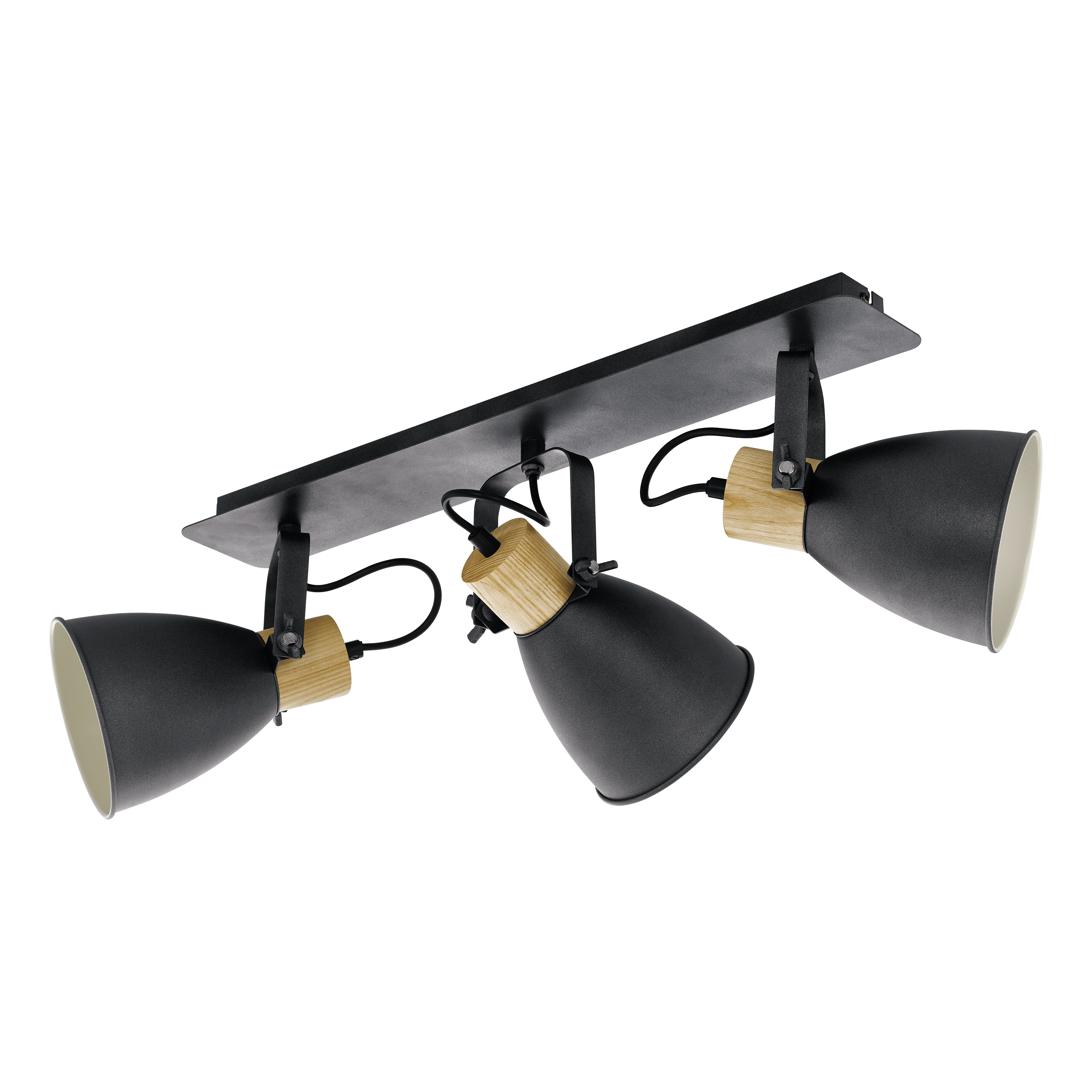 eglo coswarth grey wood 3 light bar spotlight