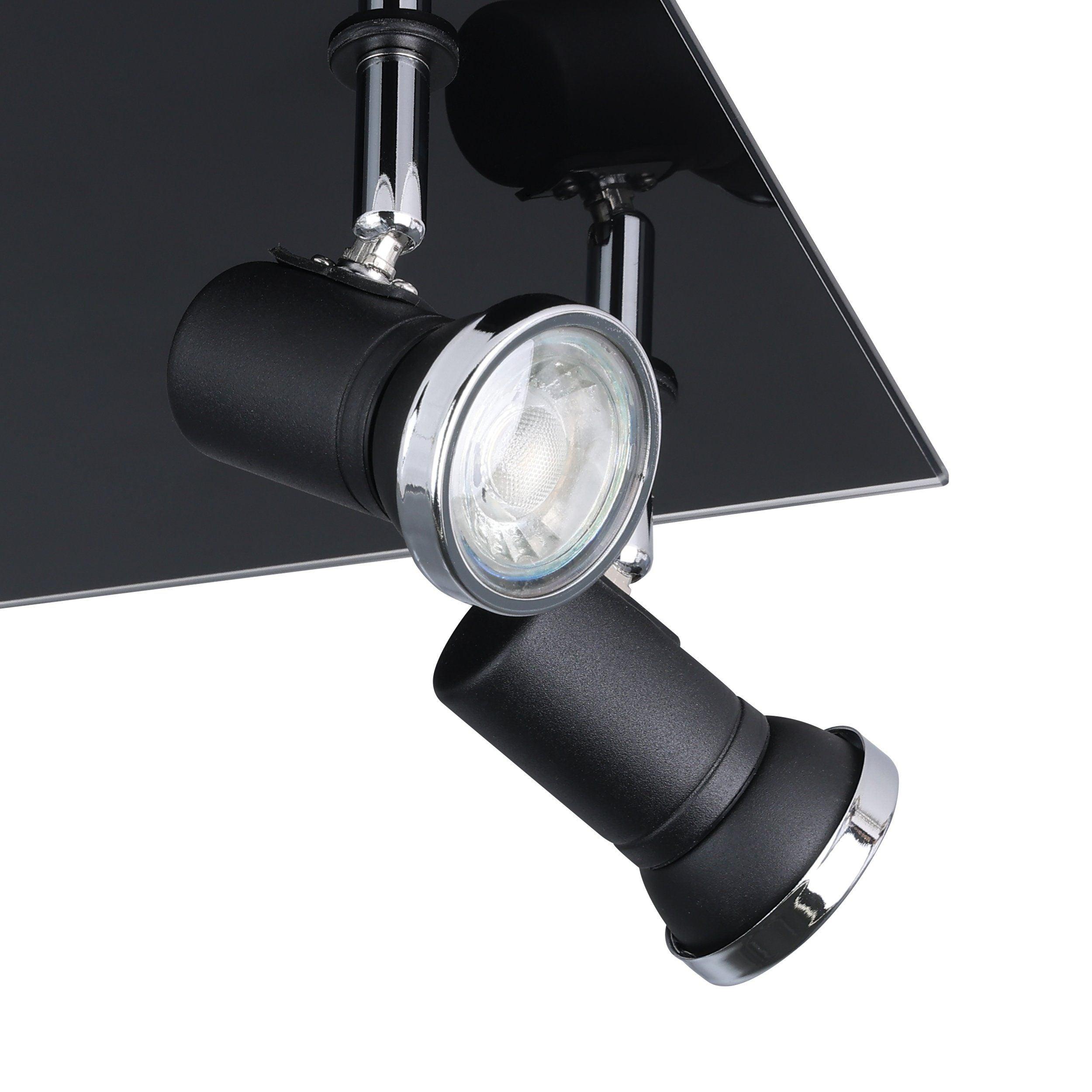 Eglo Tamara 1 Black & Chrome 4 Light Plate Spotlight