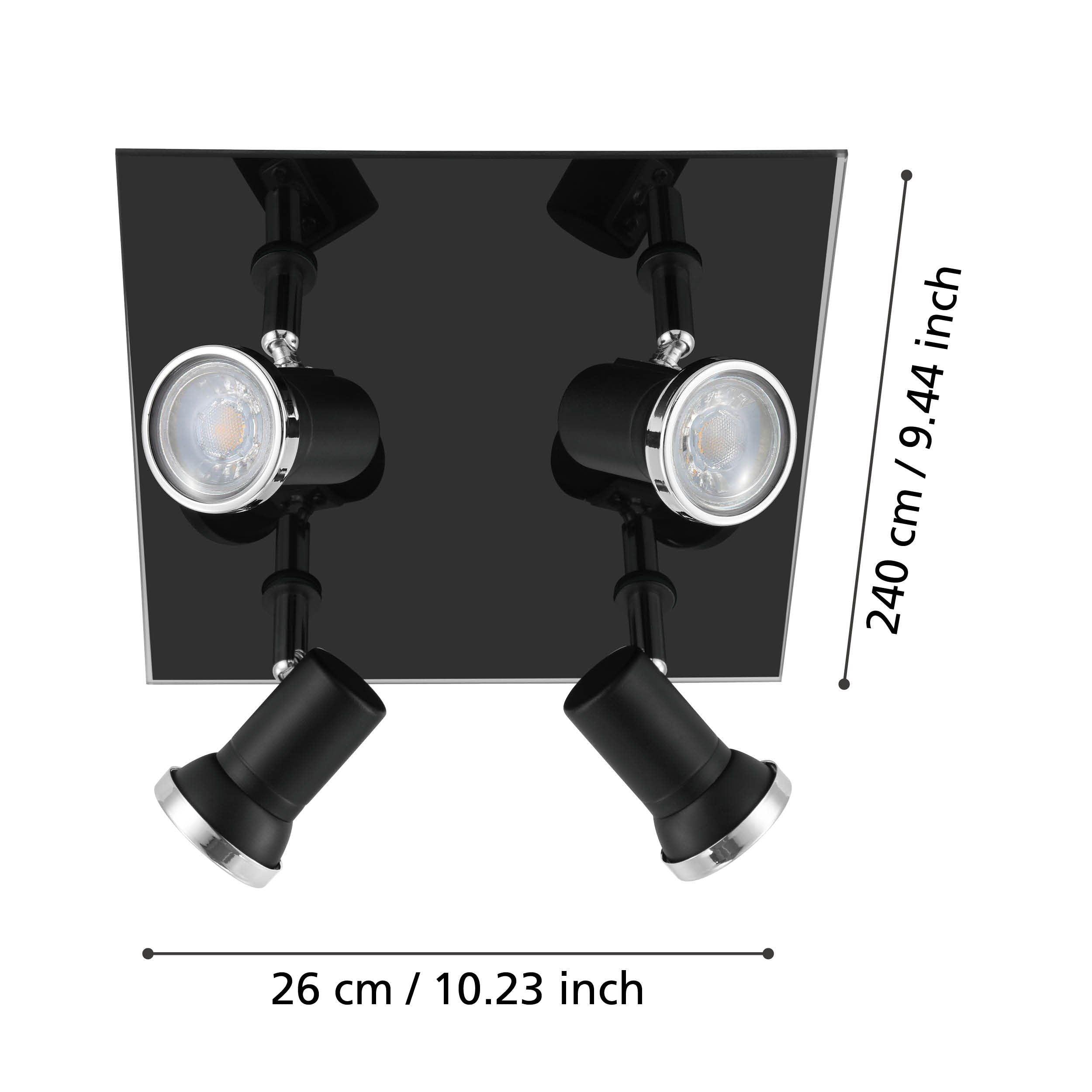 Eglo Tamara 1 Black & Chrome 4 Light Plate Spotlight