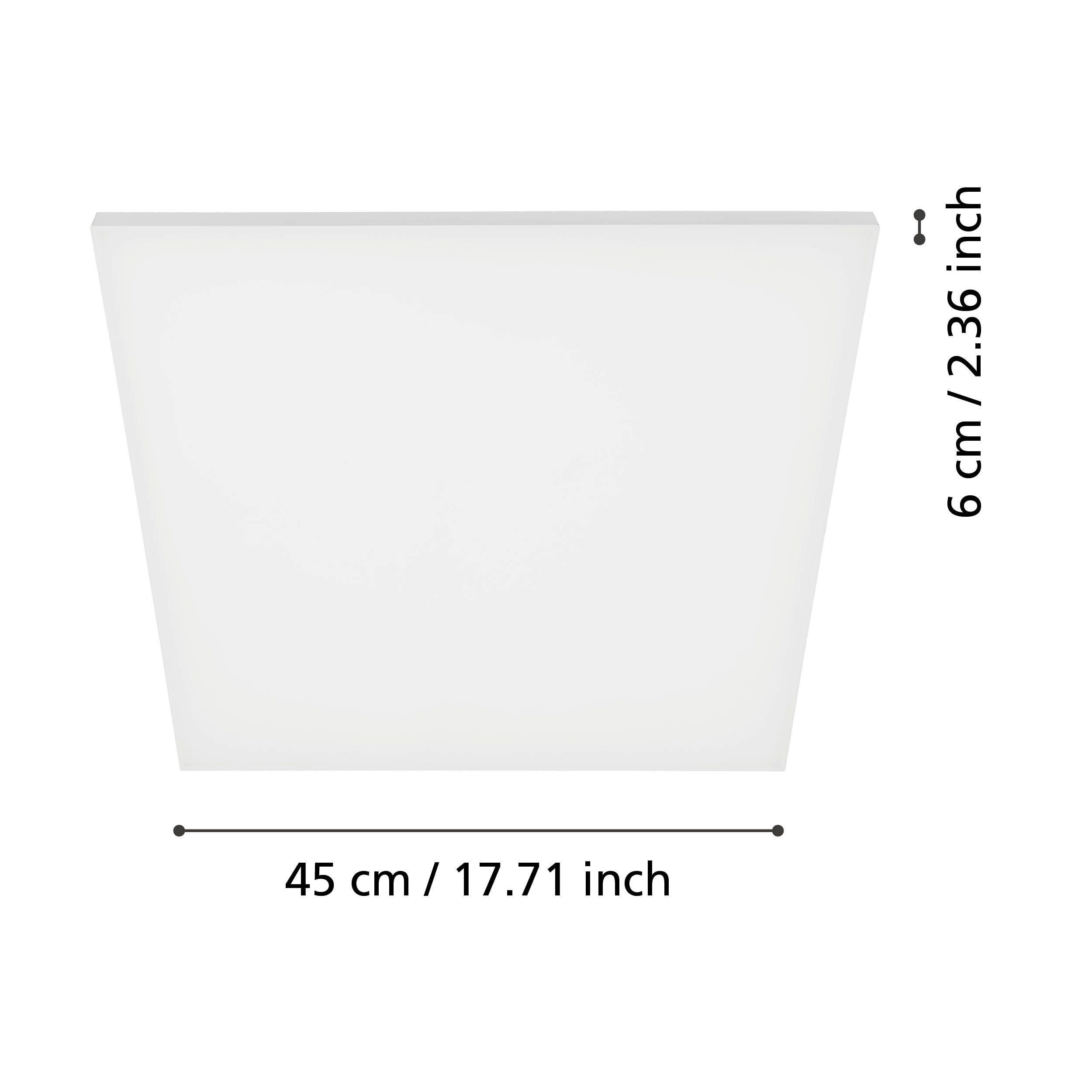 Eglo Turcona White Square LED Flush Ceiling Light - 48cm