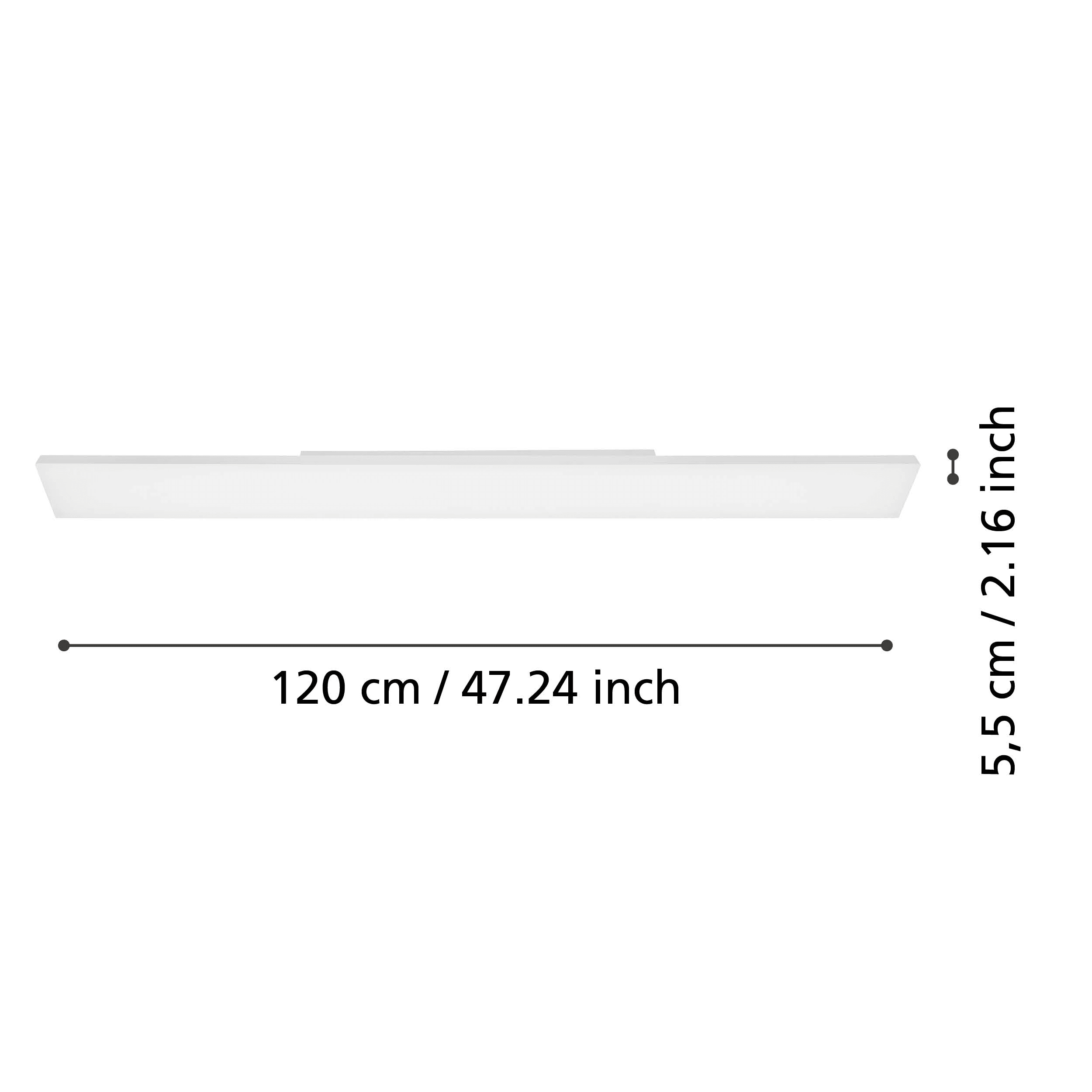 eglo turcona white rectangular led flush ceiling light 120 long living room image