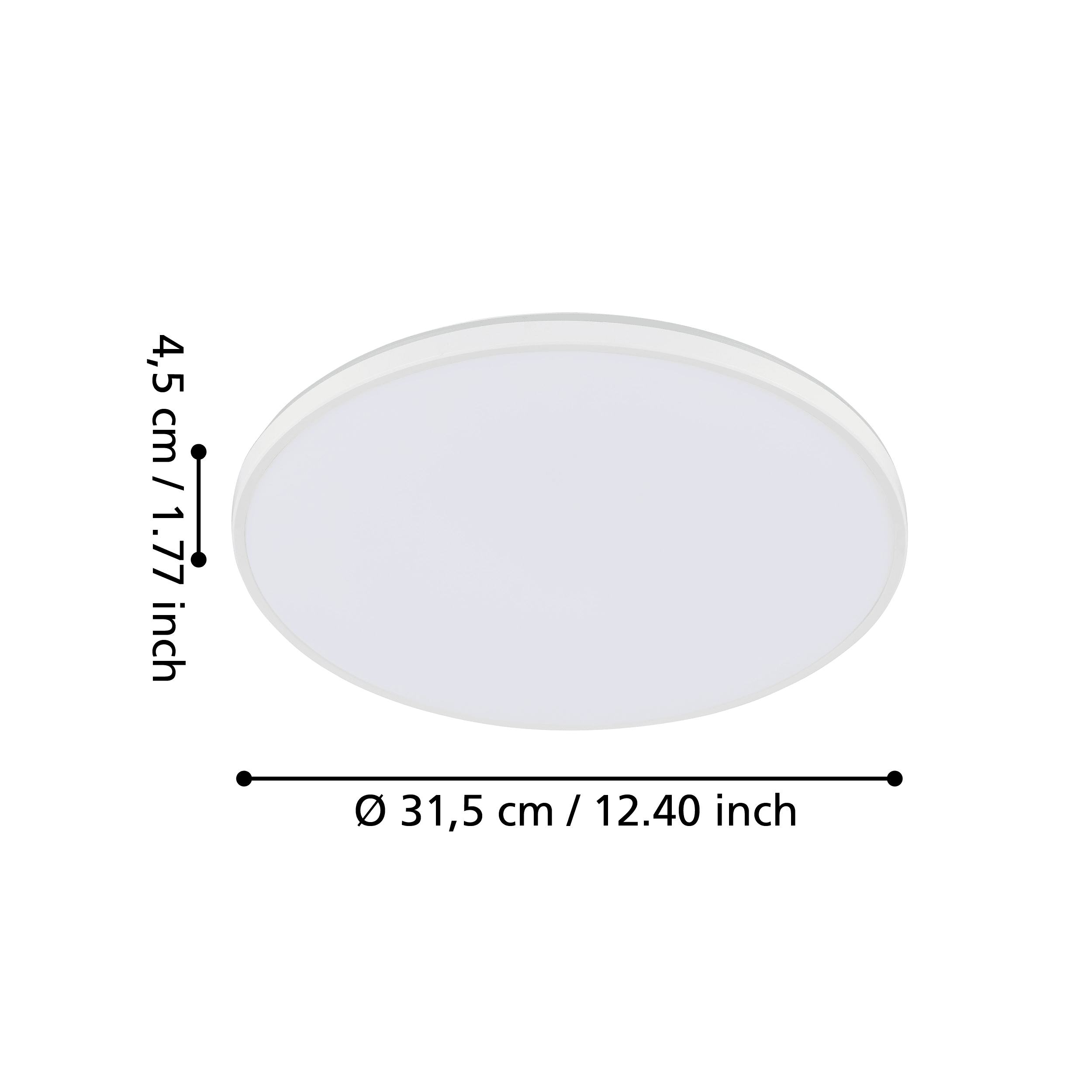 eglo crespillo white led round flush ceiling light 31 5cm living room close up
