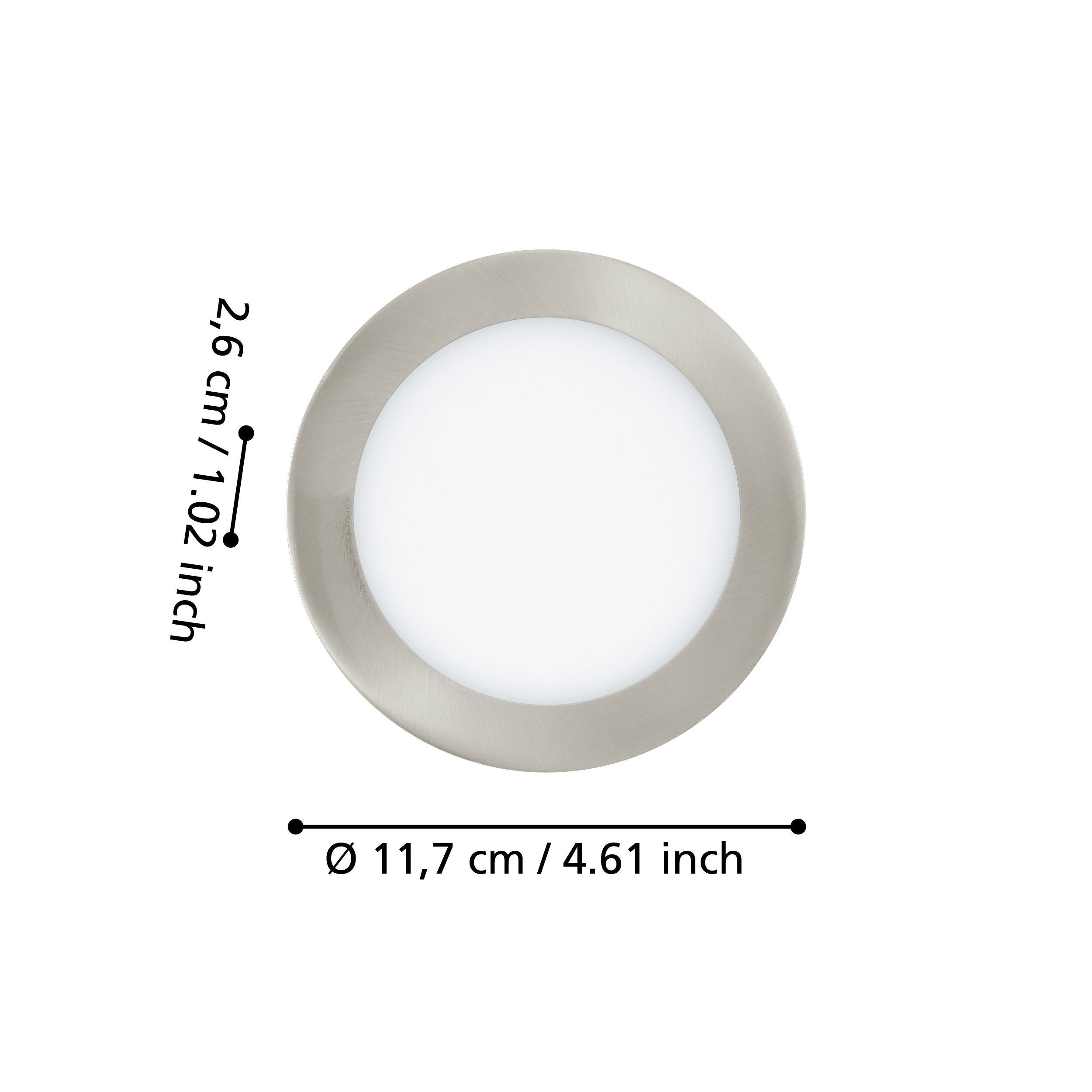 Eglo Fueva 5 Nickel LED Recessed Ceiling Light - 11.7cm — close-up detail