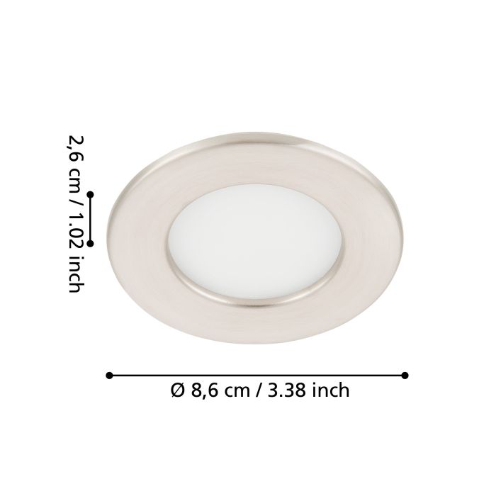 Eglo Fueva 5 Set of 3 LED Nickel Recessed Ceiling Lights — rear view