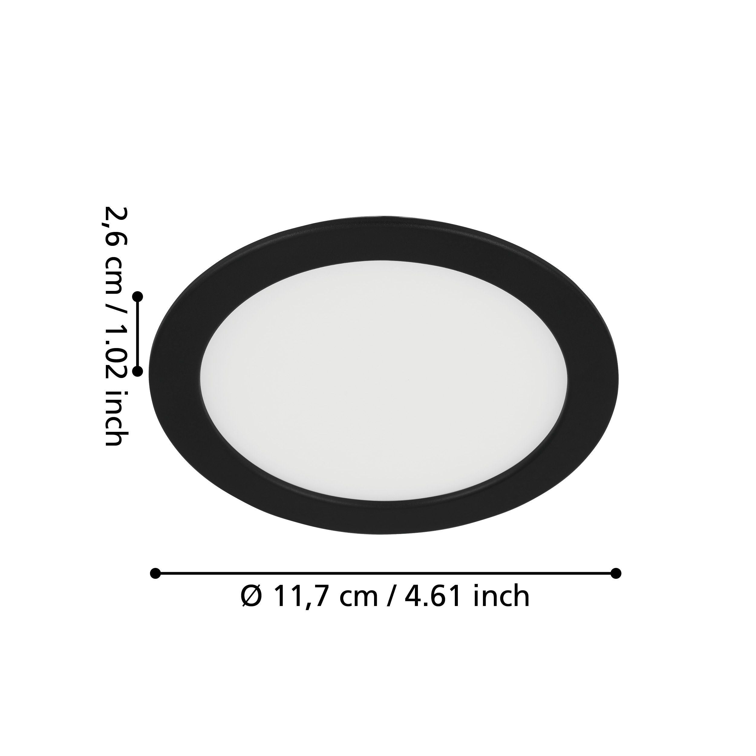 Eglo Fueva 5 Black LED Recessed Ceiling Light - 11.7cm — close-up detail