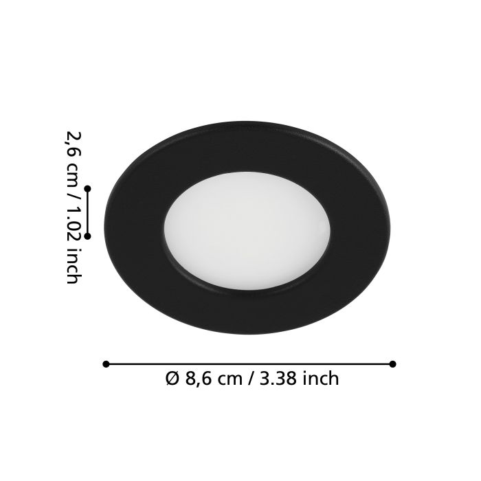 Eglo Fueva 5 Black Cool White LED Recessed Light - 8.6cm — alternate view