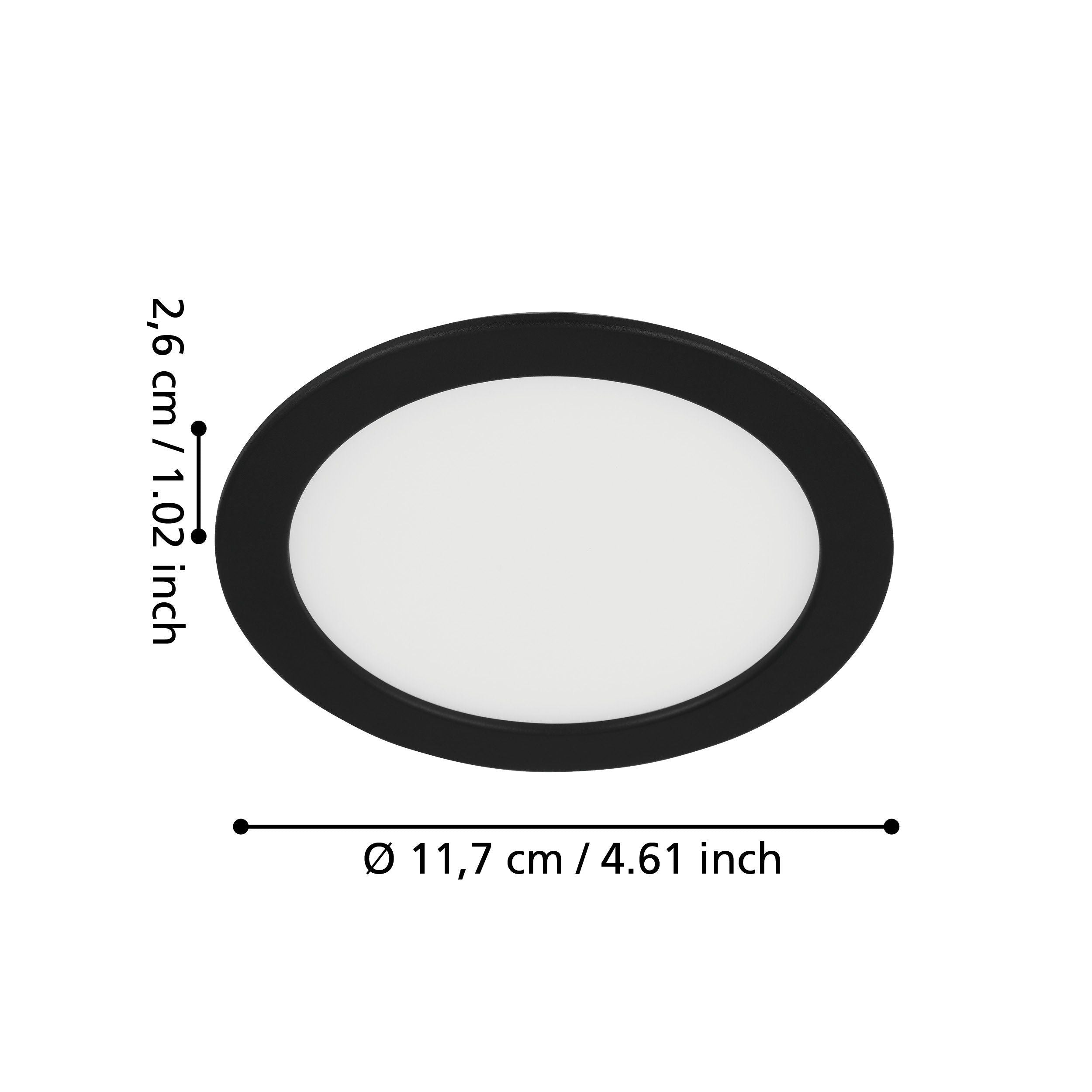 Eglo Fueva 5 Black Cool White LED Recessed Light - 11.7cm — close-up detail