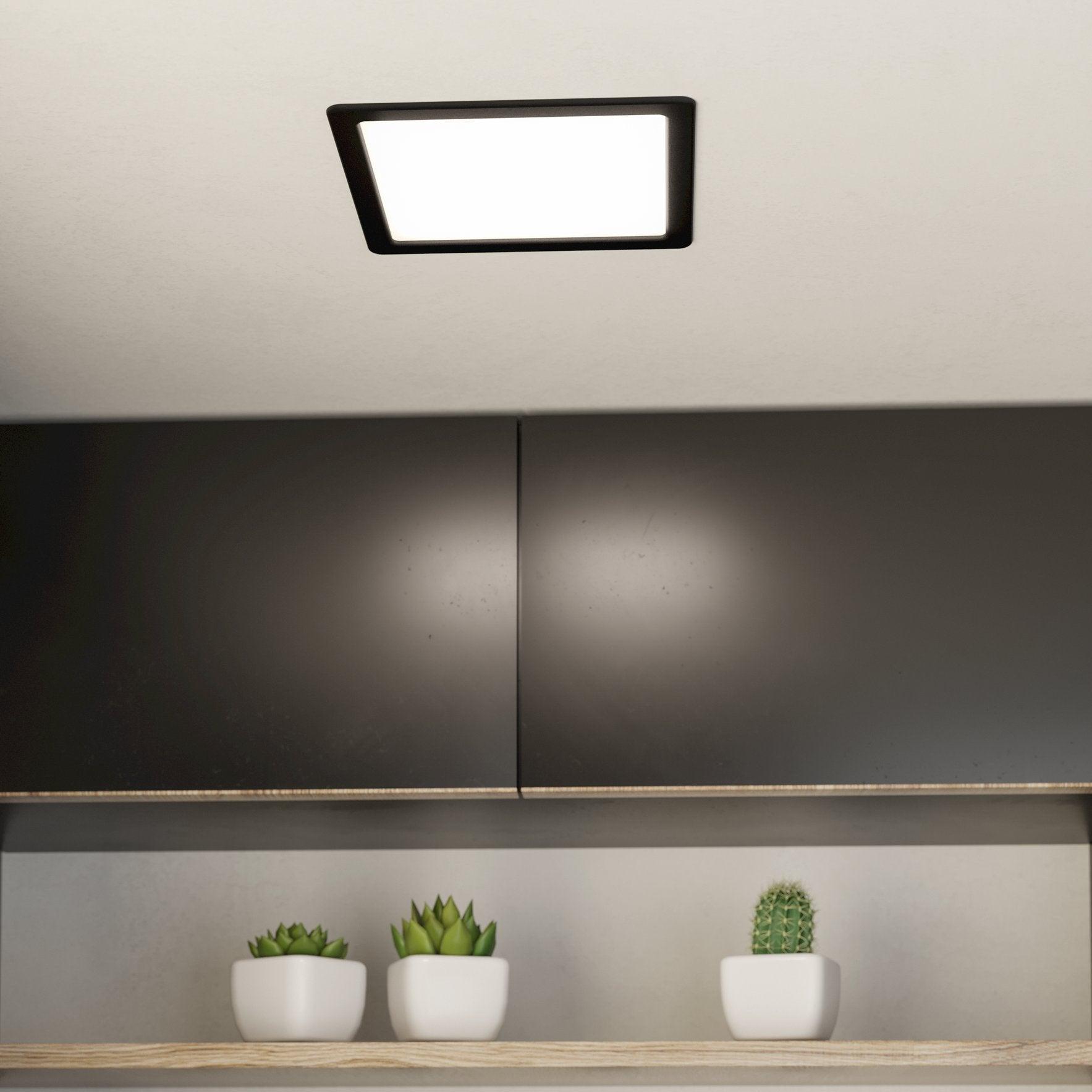 eglo fueva 5 black led square cool white recessed light 21 6cm