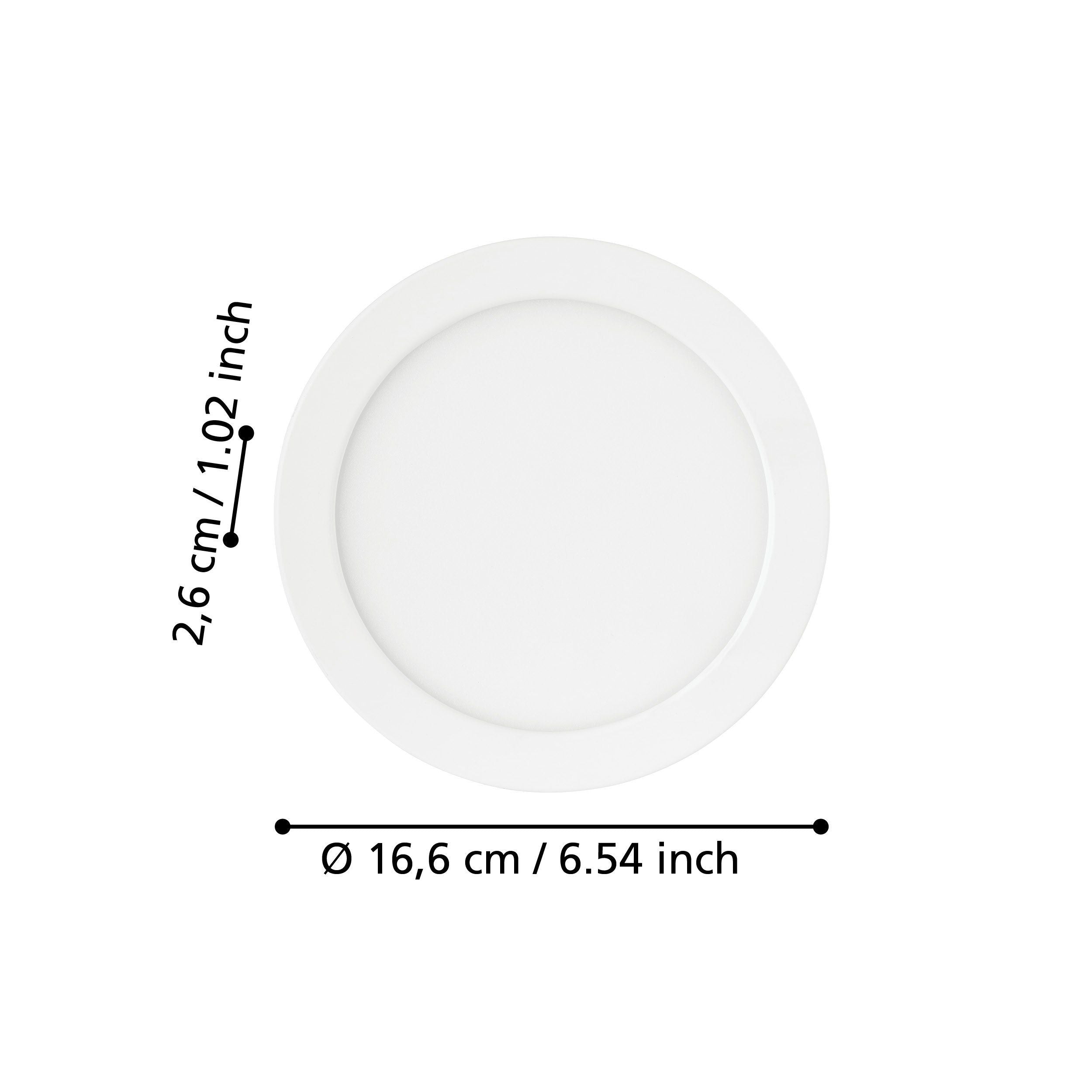 Eglo Fueva 5 White LED Cool White Recessed Light - 16.6cm — rear view