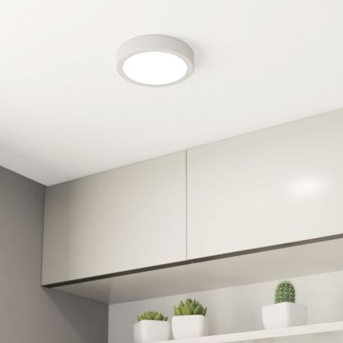 eglo fueva 5 led white flush ceiling light 16cm