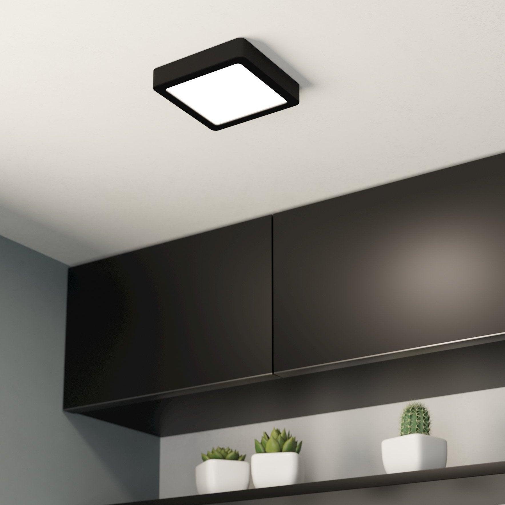 eglo fueva 5 led black square flush ceiling light 16cm