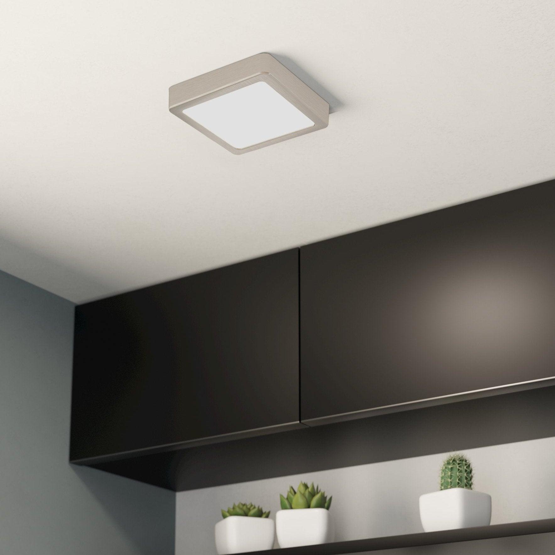 eglo fueva 5 led nickel square cool white flush 16cm