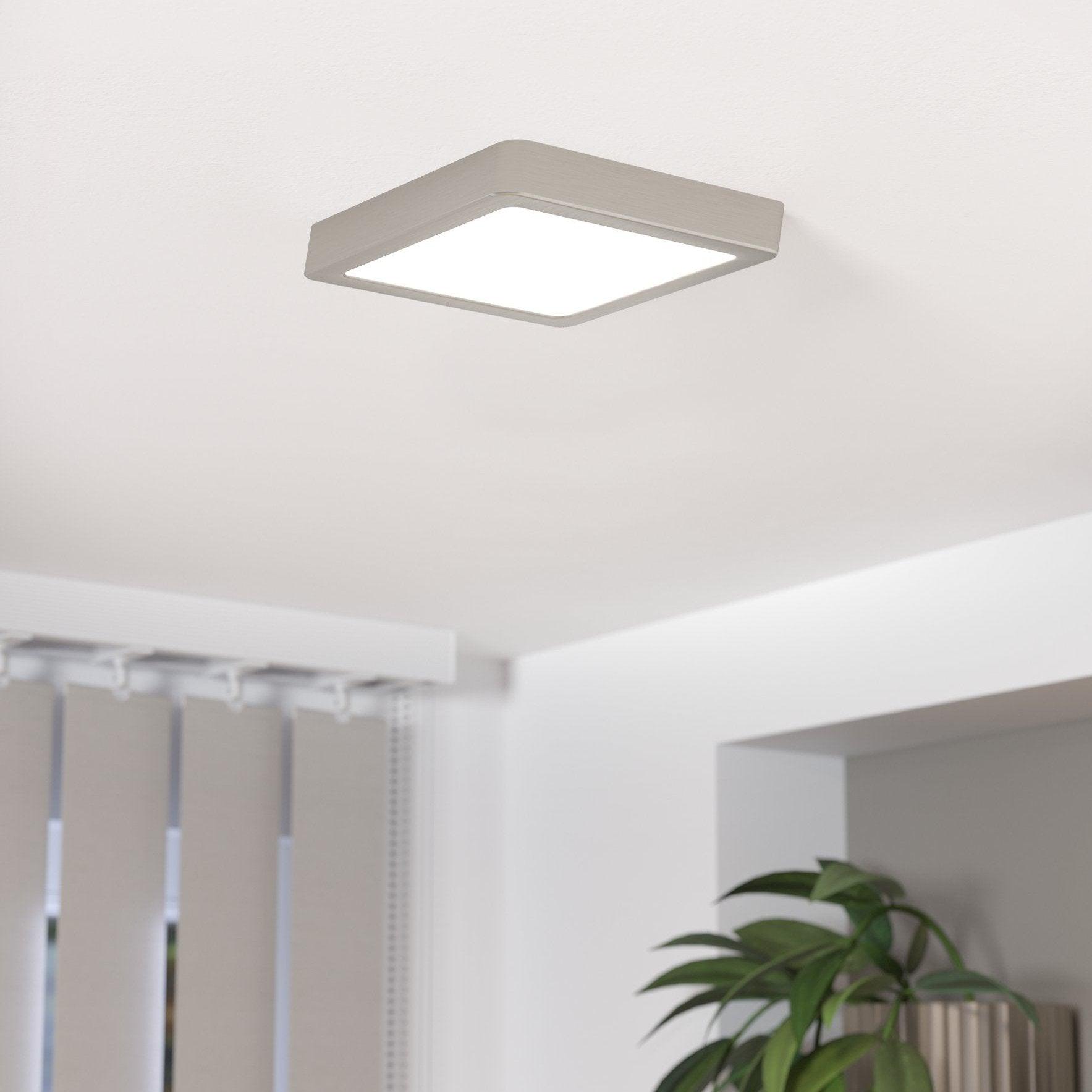 eglo fueva 5 led nickel square cool white flush 21cm