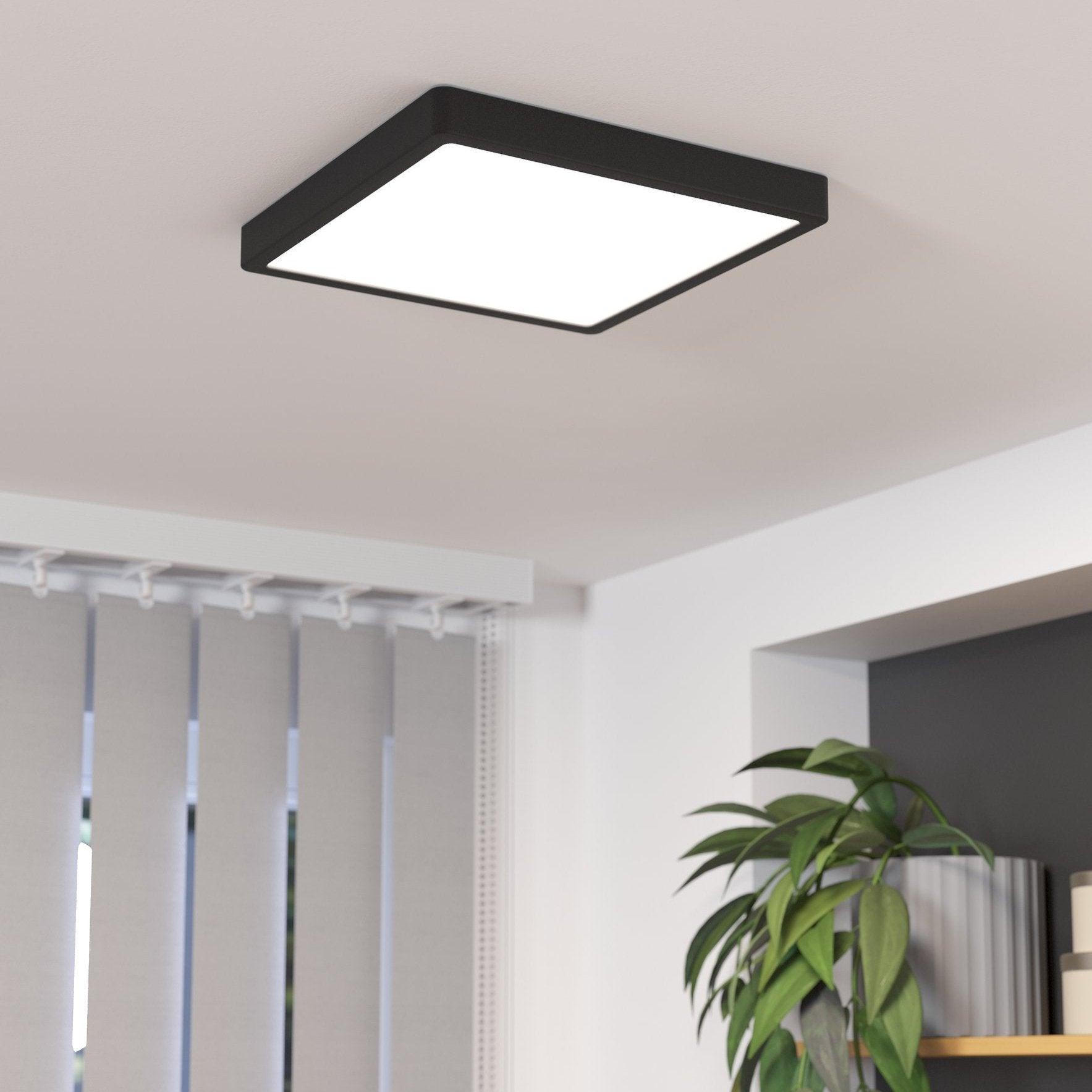 eglo fueva 5 led black square cool white flush 28 5cm