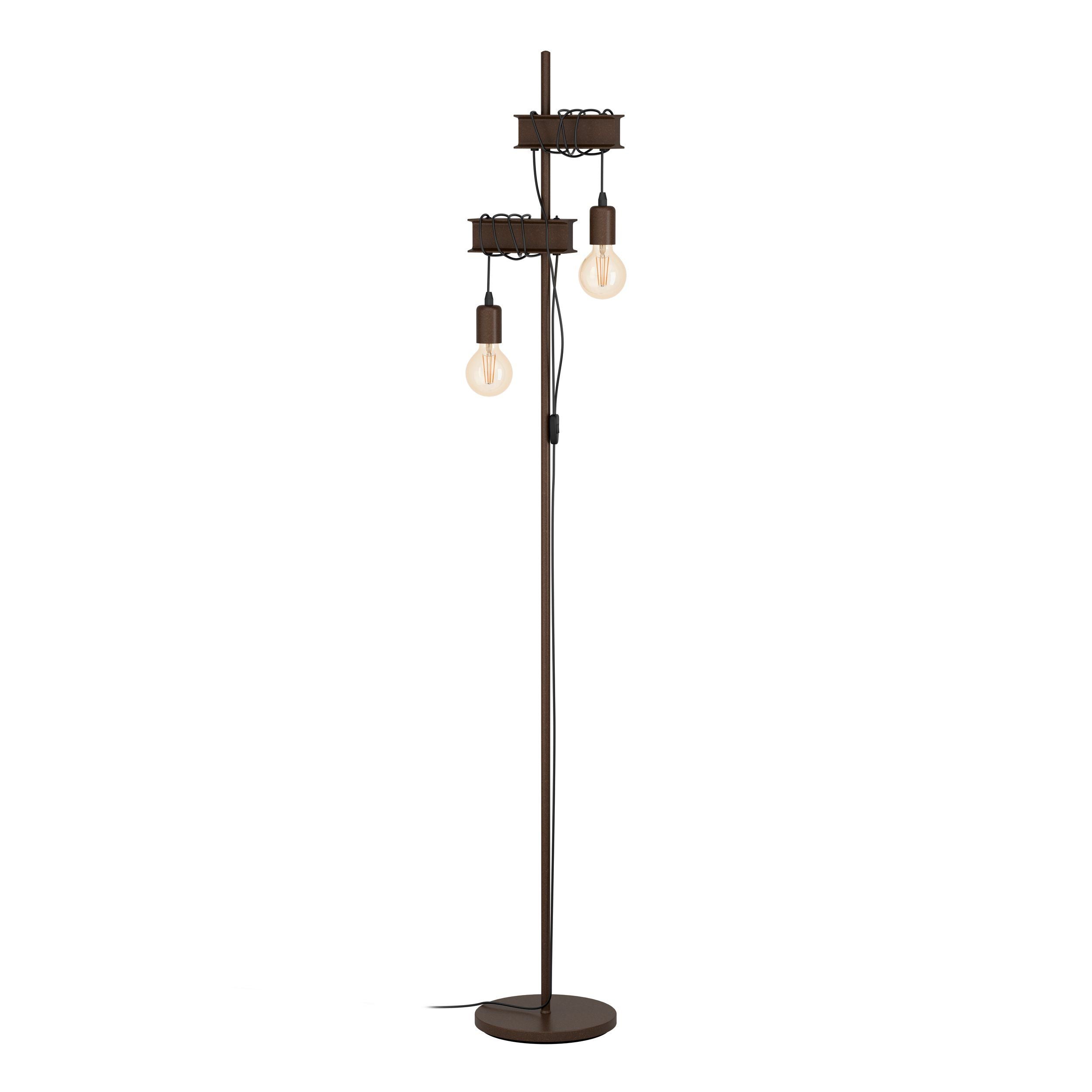 Eglo Townshend 4 2 Light Brown Metal Industrial Floor Lamp