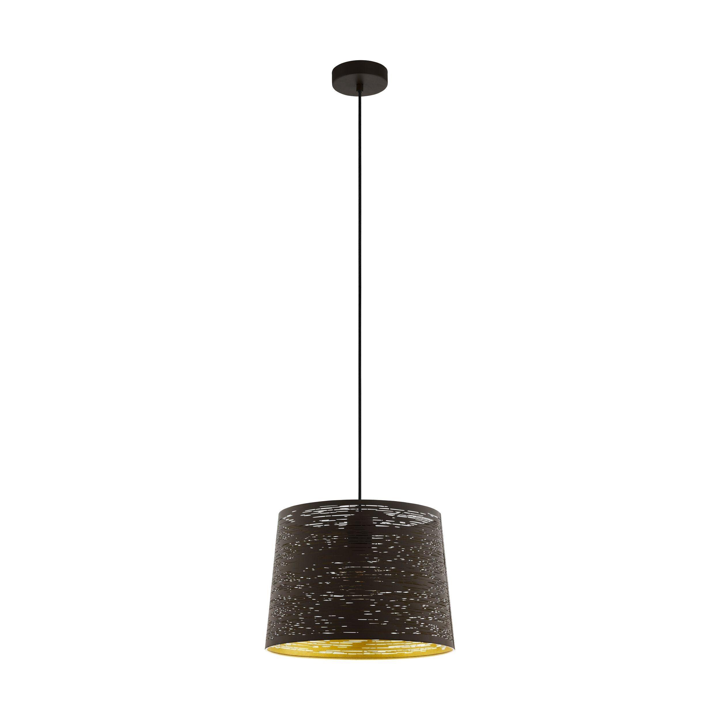 eglo segezia brown gold metal ceiling pendant 35cm living room image