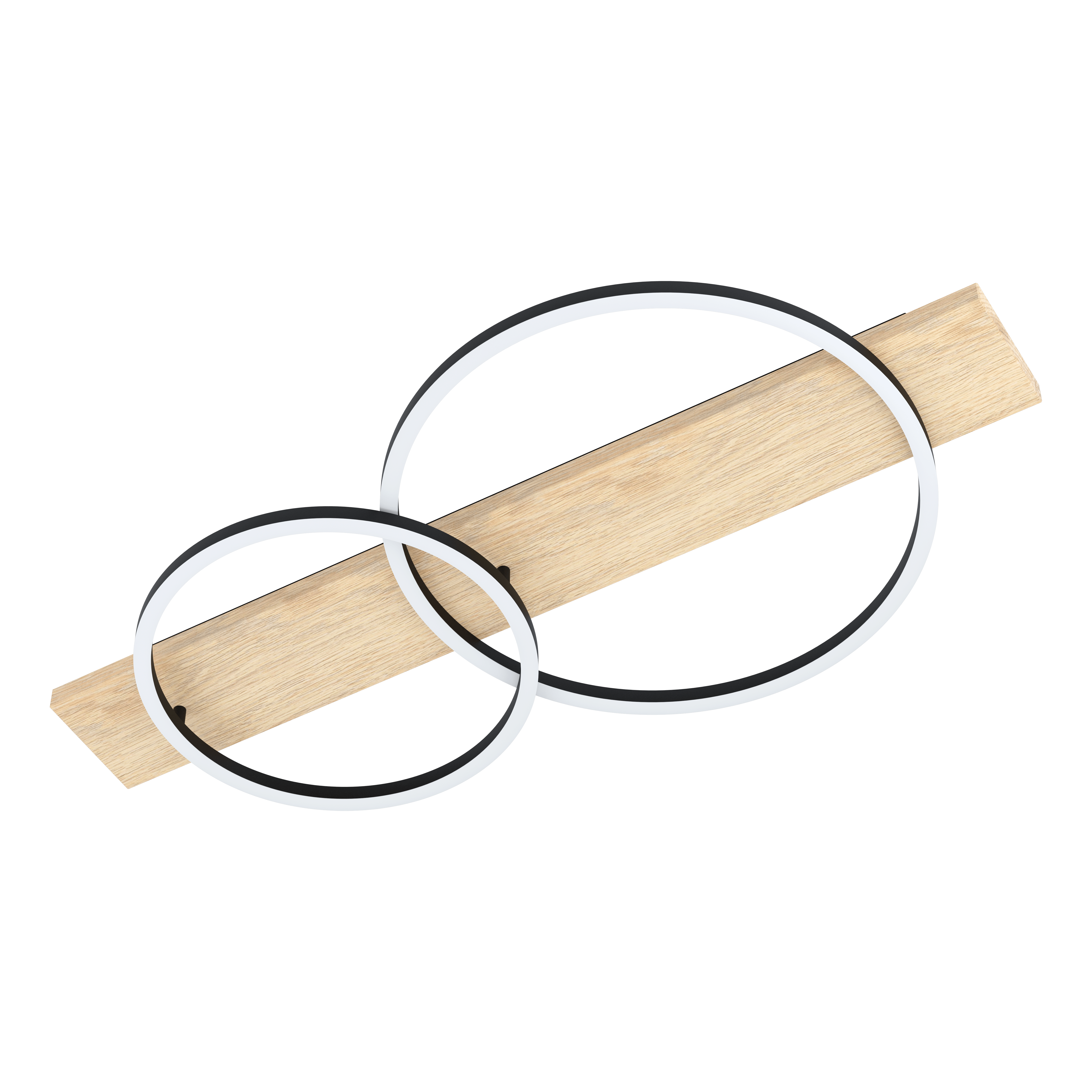 eglo boyal oak wood veneer 2 circular led flush ceiling light Kitchen Lighting Close Up