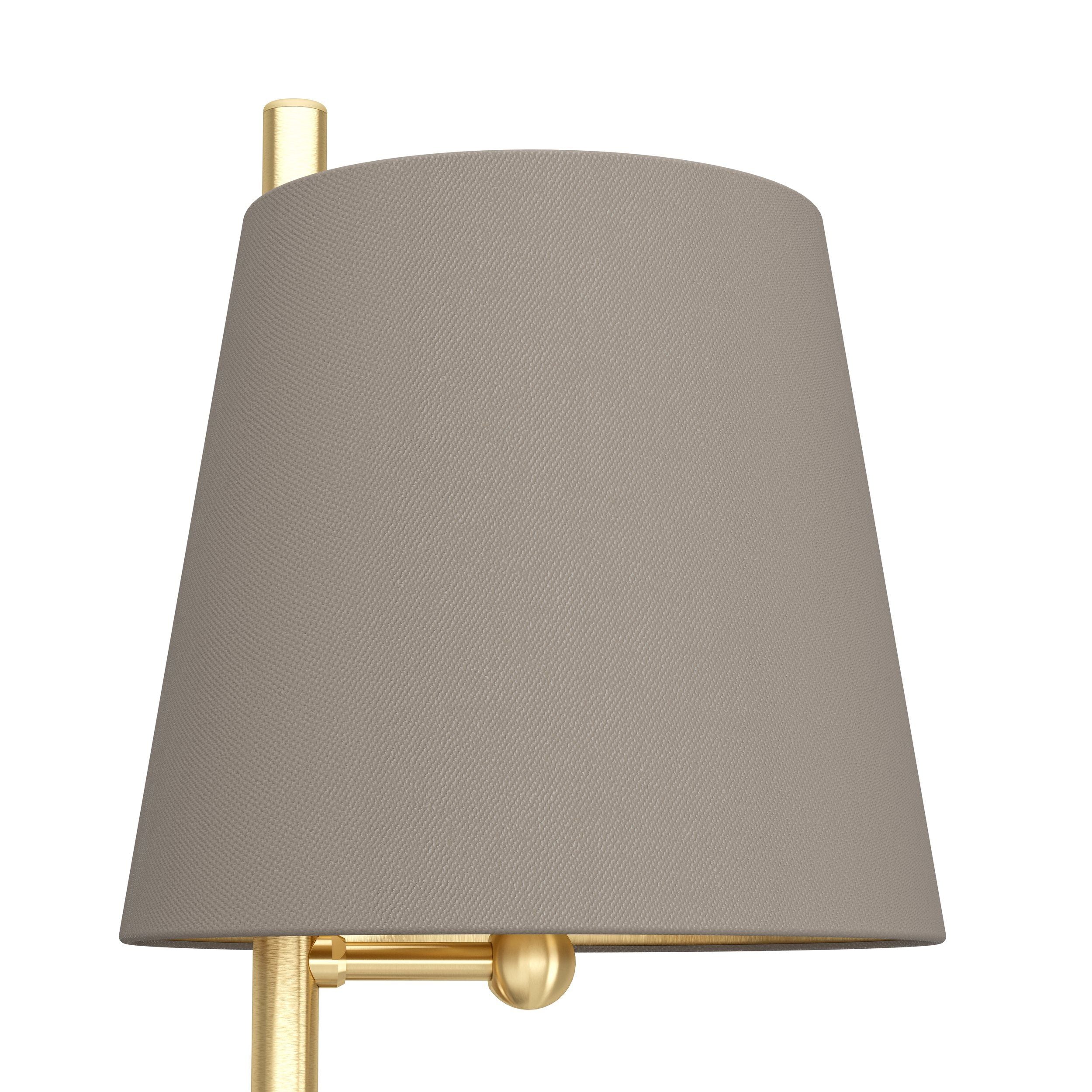 Eglo Almeida 2 Brass 3 Light Floor Lamp - Brown Fabric Shades