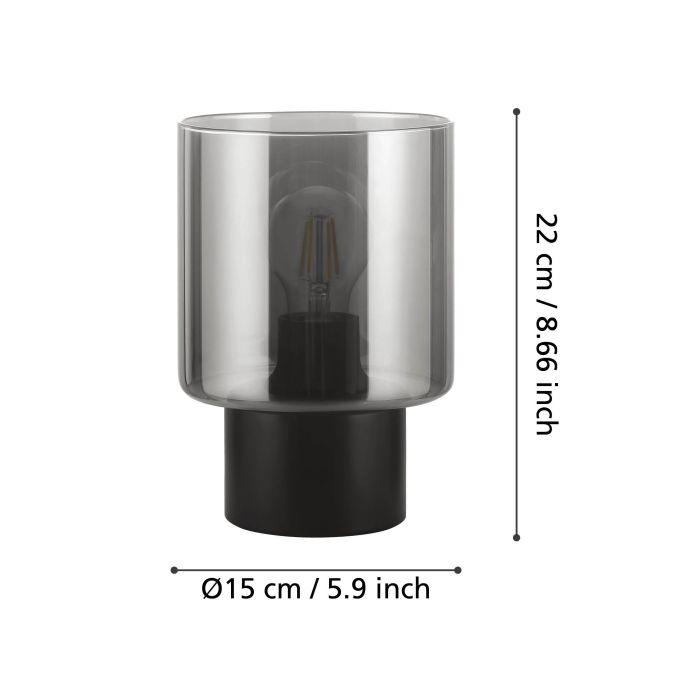 eglo gorosiba smoked black glass table lamp kitchen lighting 
