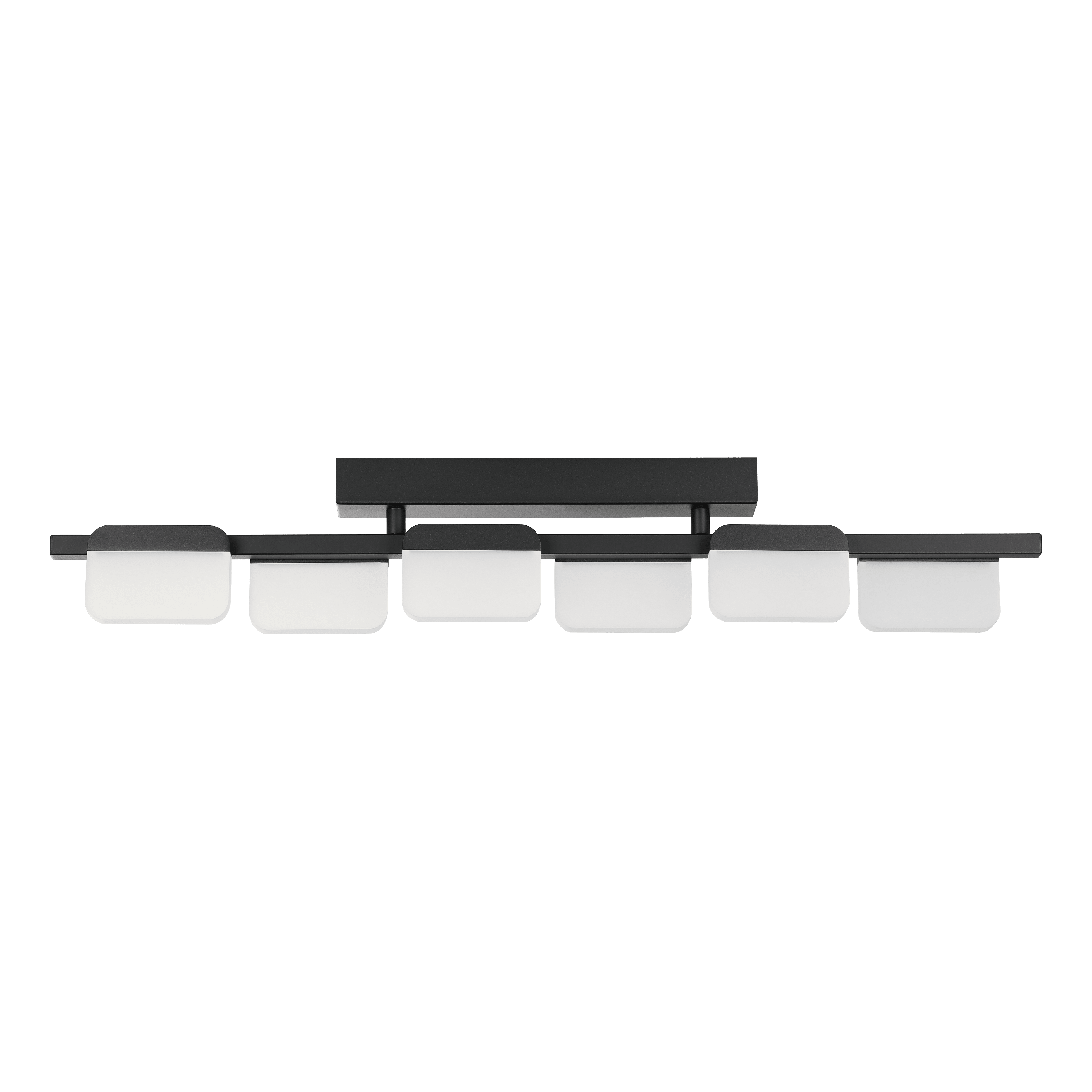 eglo ervidel 6 light black led ceiling flush acrylic shades living room close up