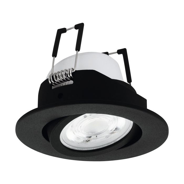 Eglo Saliceto-Z Black LED Smart Recessed Ceiling Light — installed view