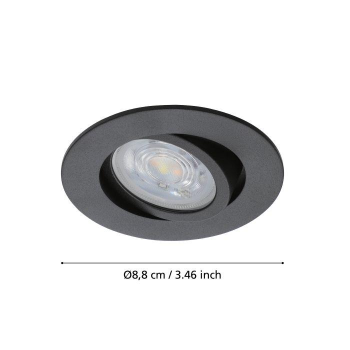 eglo saliceto z black led smart recessed ceiling light Hallway Lighting Close up