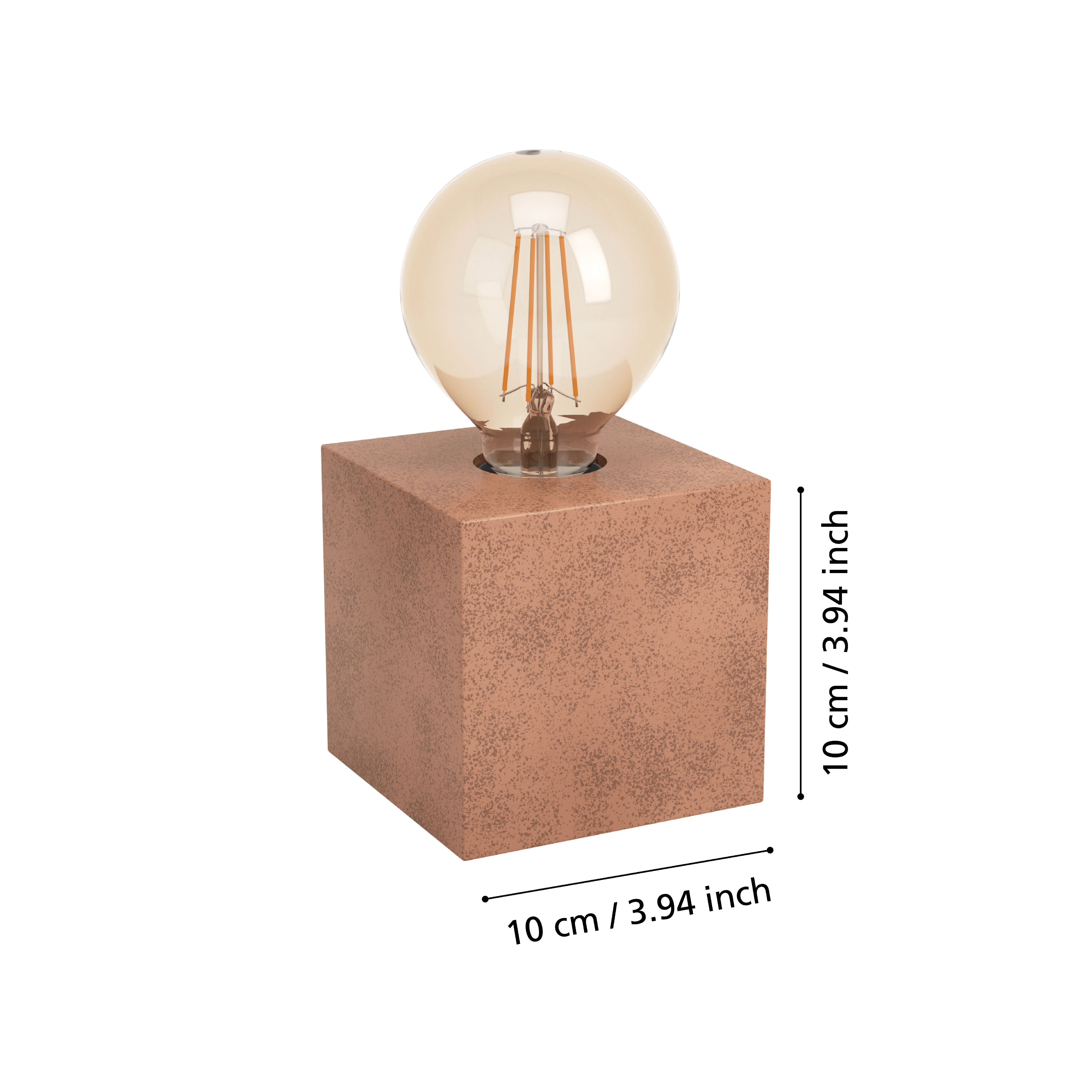 eglo prestwick 1 rust brown metal cube table lamp kitchen lighting 
