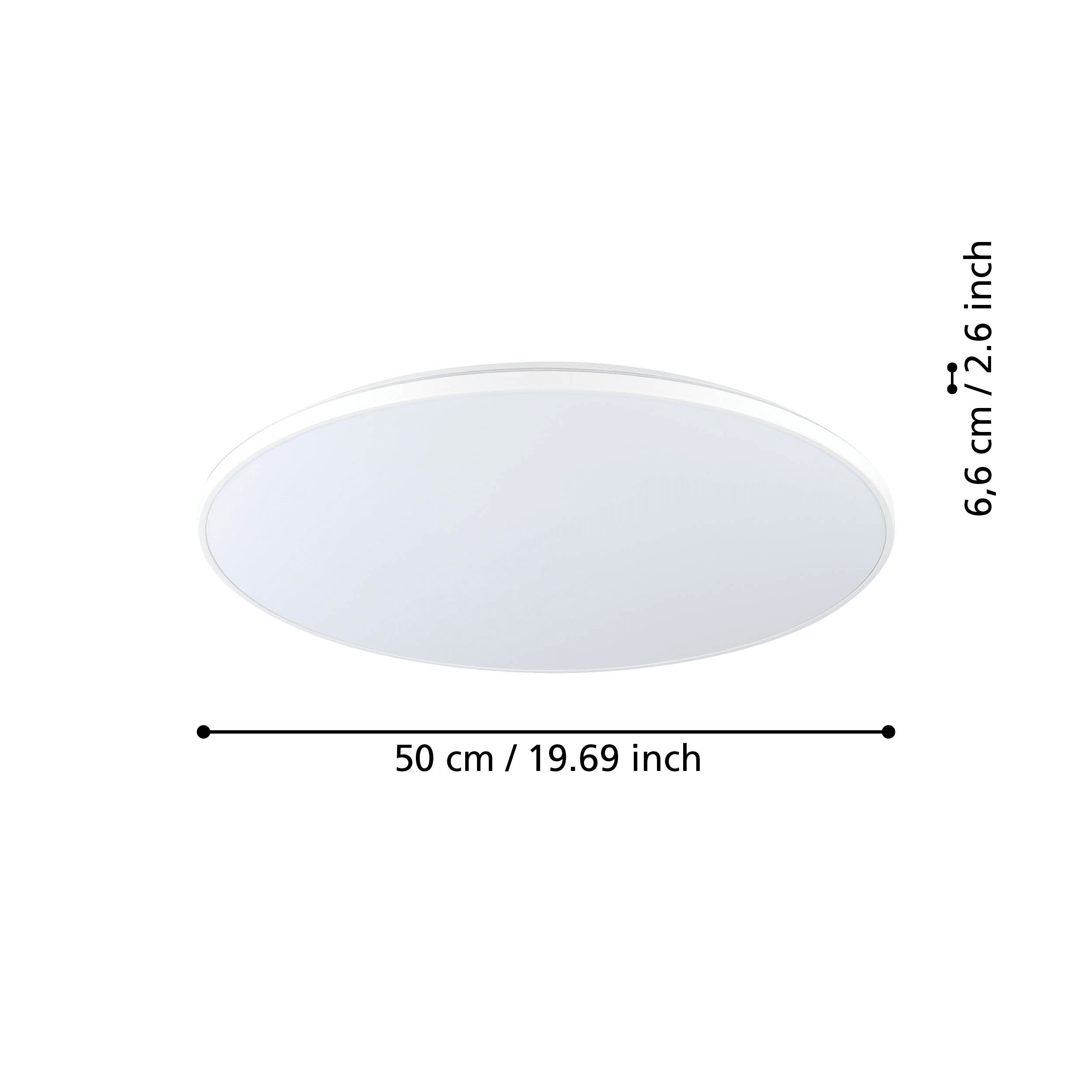 eglo crespillo white led round flush ceiling light 50cm living room close up