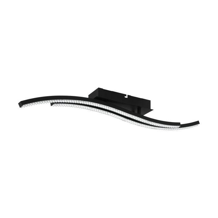 eglo lejias black plastic crystal ceiling flush 2 curved leds kitchen lighting 
