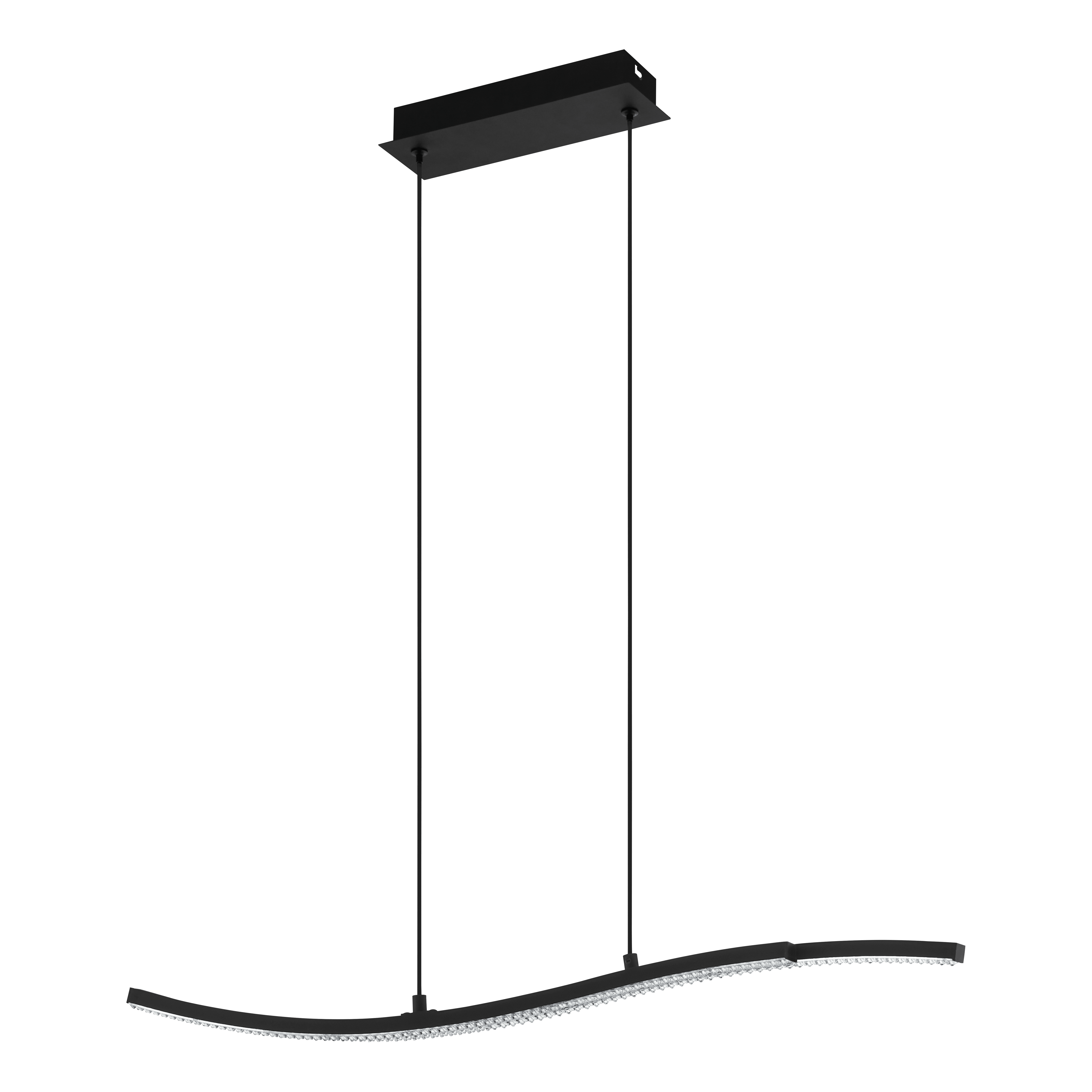 eglo lejias black led platic crystal curved pendant living room image