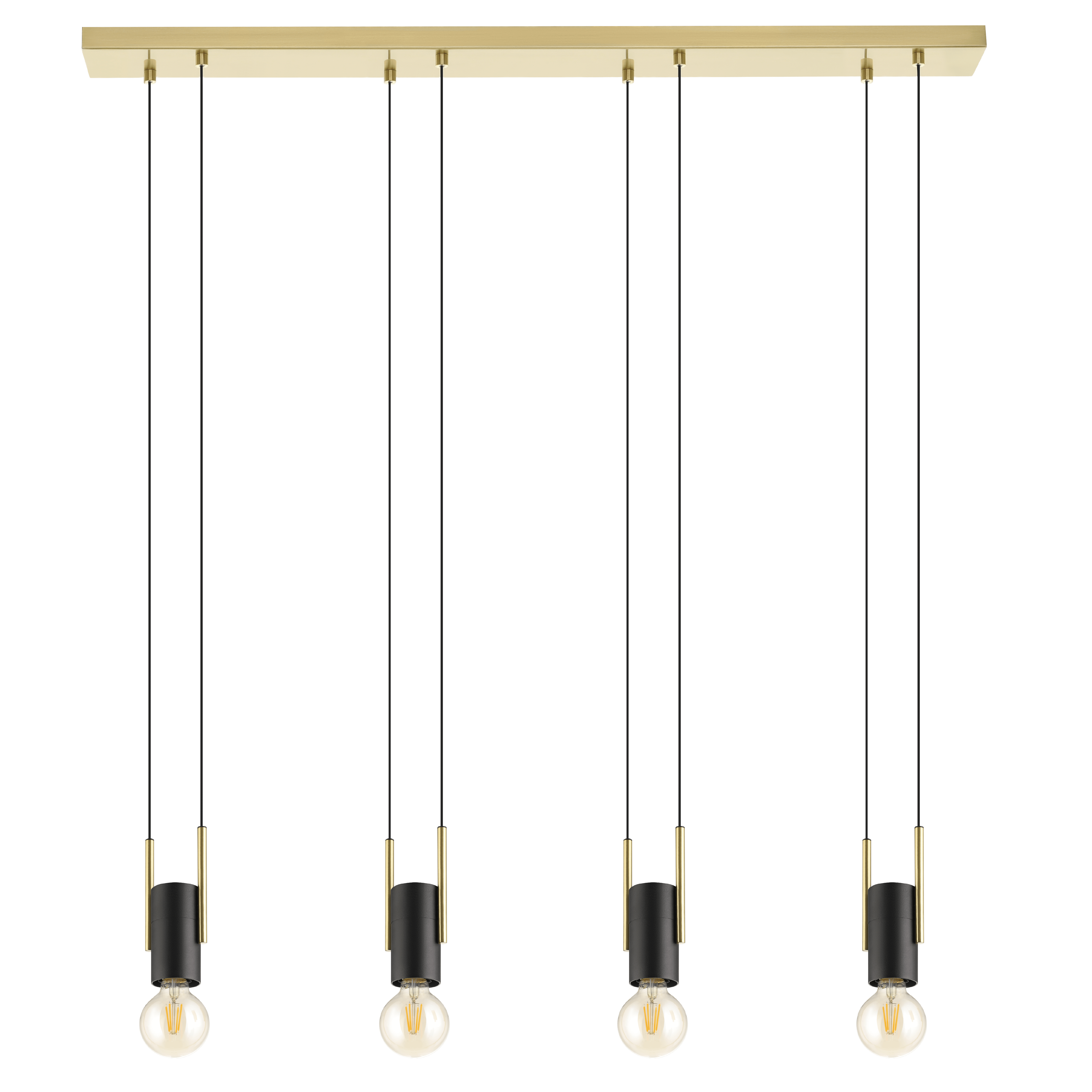 eglo bitachito black metal brass bar ceiling pendant living room close up