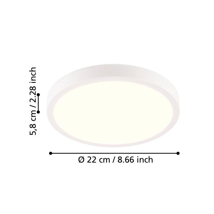 eglo ronco ip44 white outdoor flush ceiling light 22cm living room close up