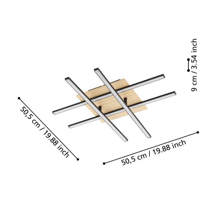 eglo marinello 1 black wooden led criss cross design ceiling flush kitchen lighting 