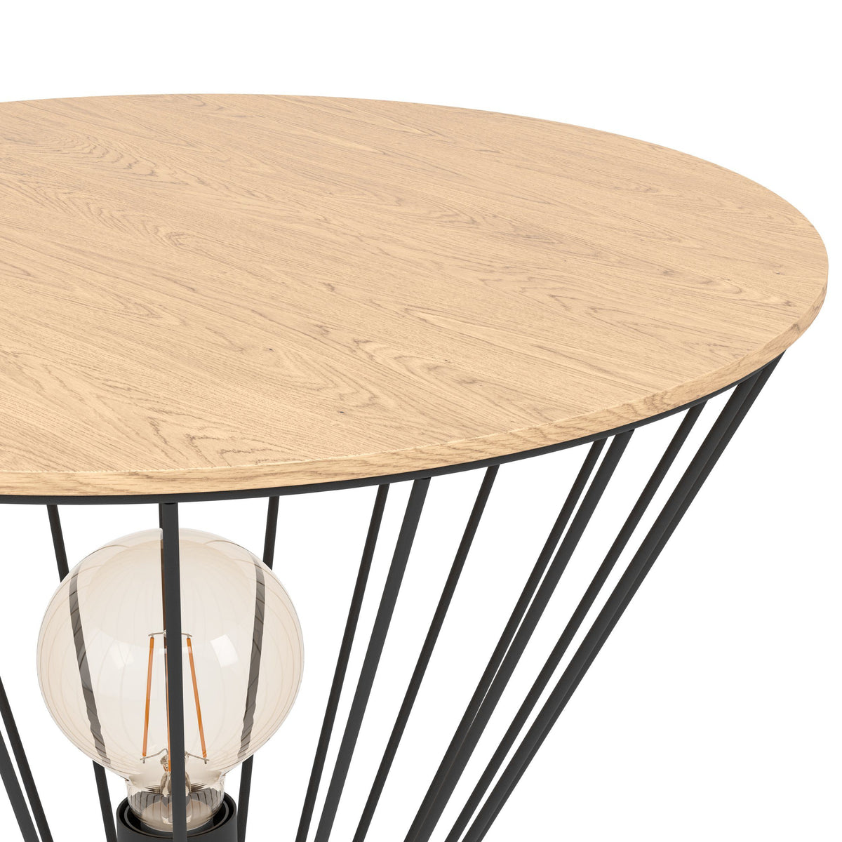 Eglo Desierto Black Wire & Wood Side Table Lamp