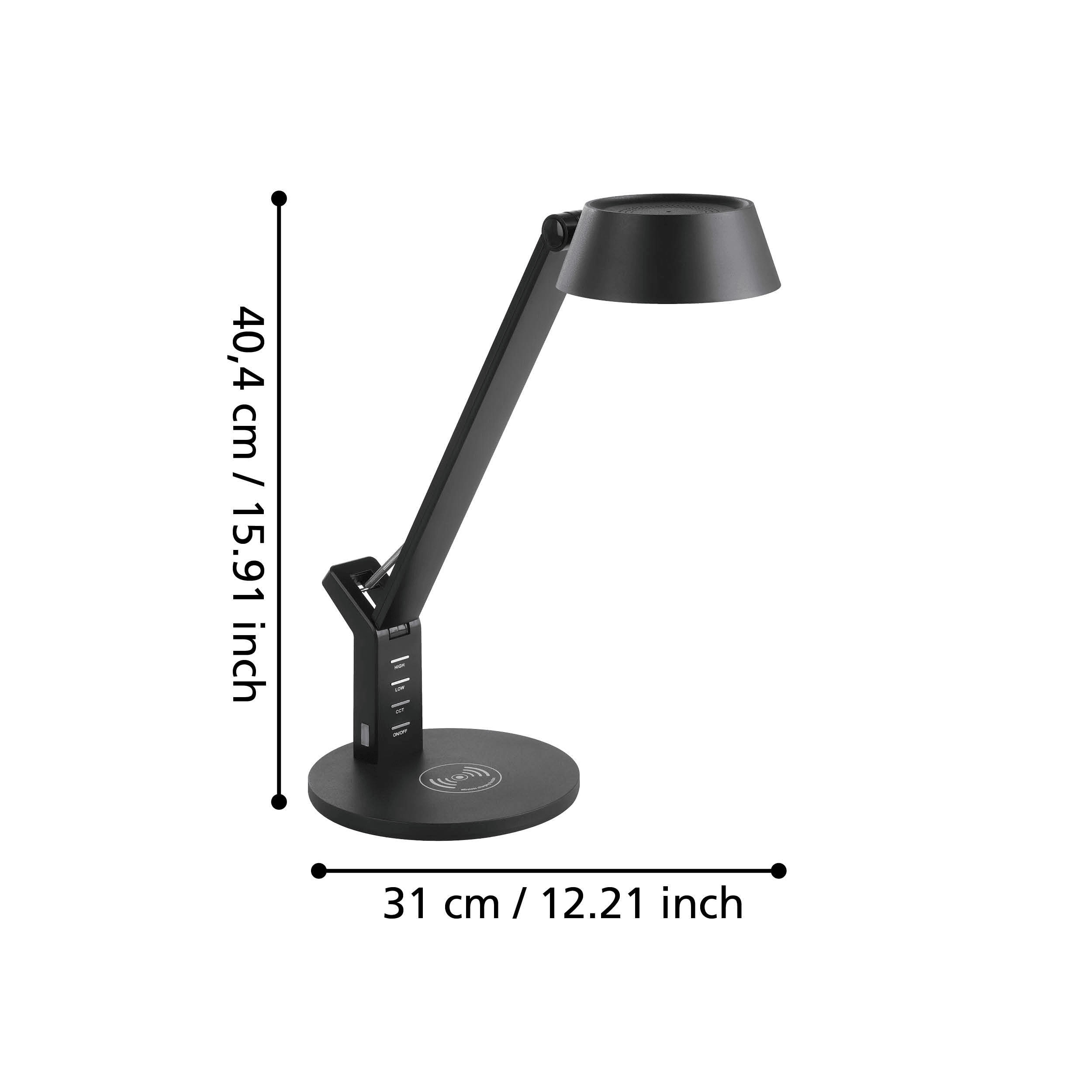 eglo banderalo black led touch table lamp living room close up