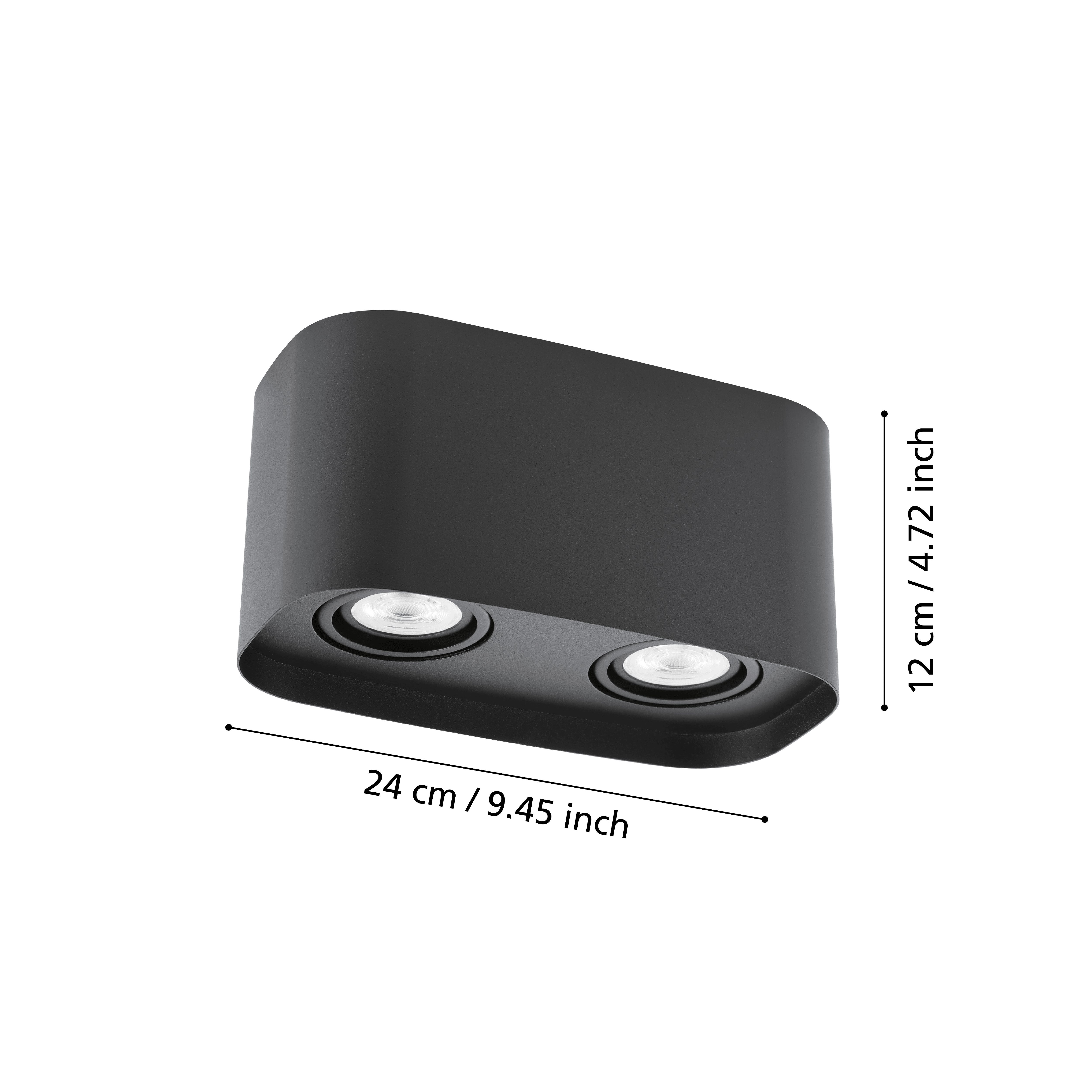 eglo connect caminales z 2 light smart square black flush ceiling light living room close up