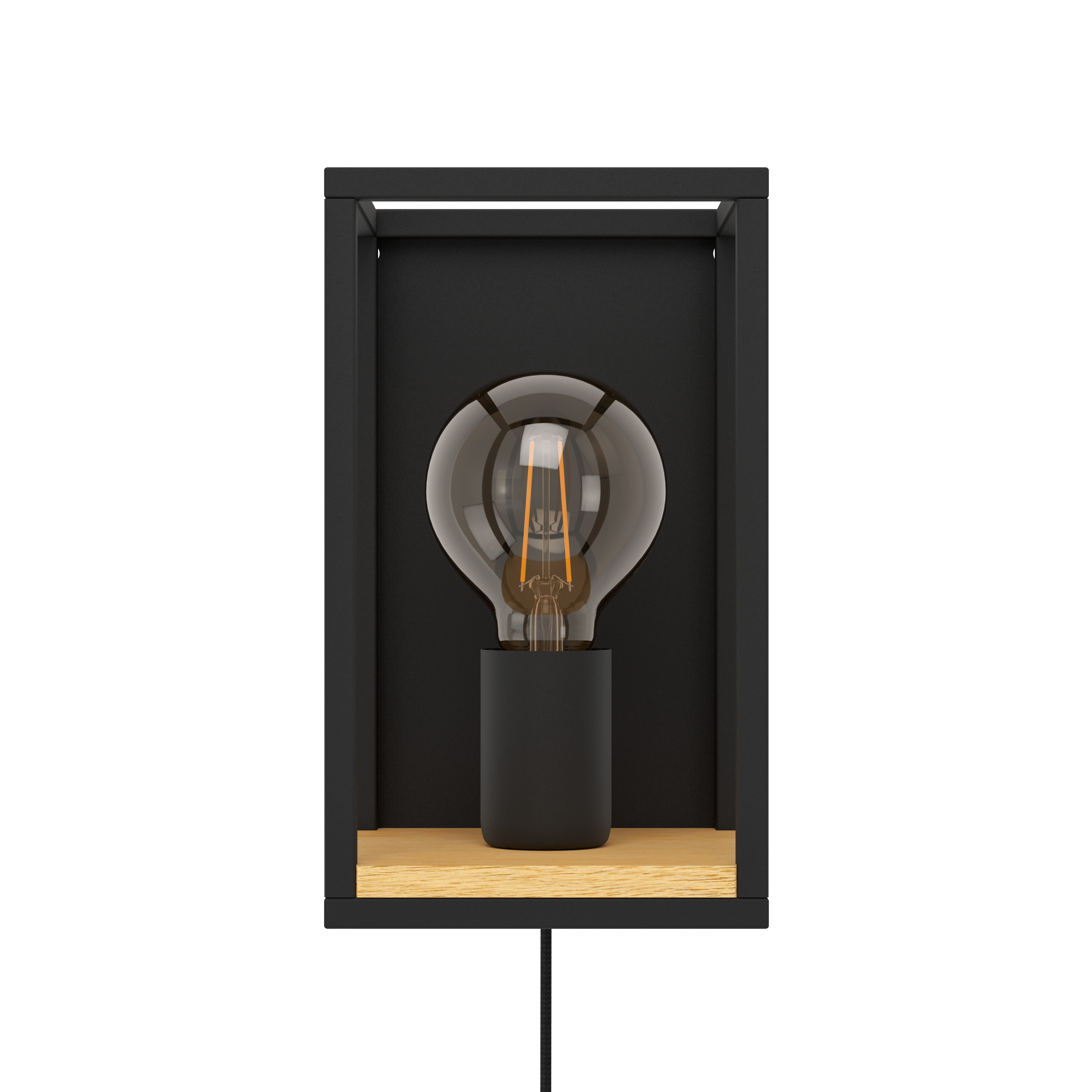 eglo libertad black rectangular metal wall light kitchen lighting 