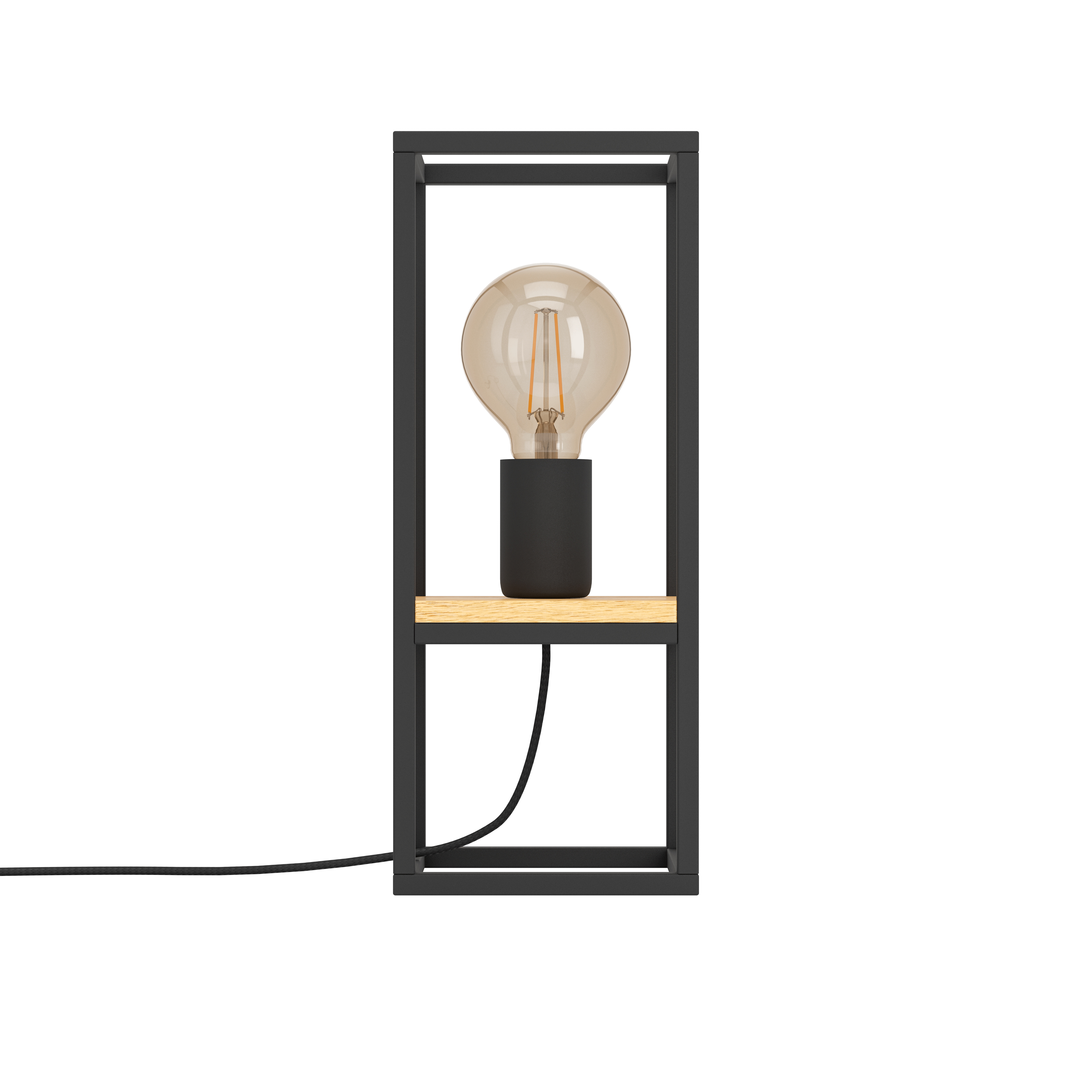 eglo libertad black metal wood framed table lamp Kitchen Lighting Close Up
