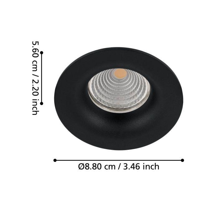eglo saliceto black round recessed downlight kitchen lighting 