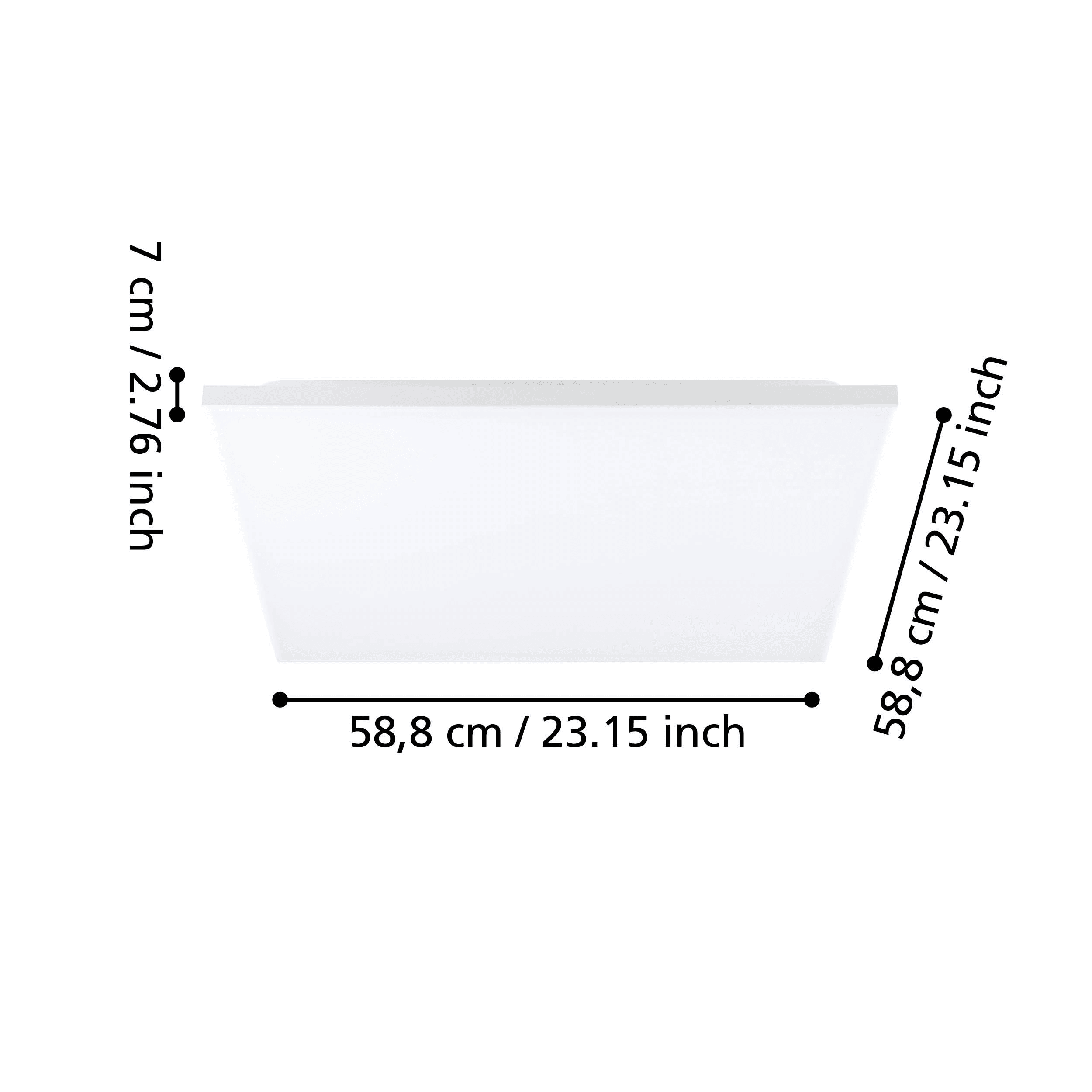 Eglo Turcona-B 60cm Square LED White Ceiling Flush