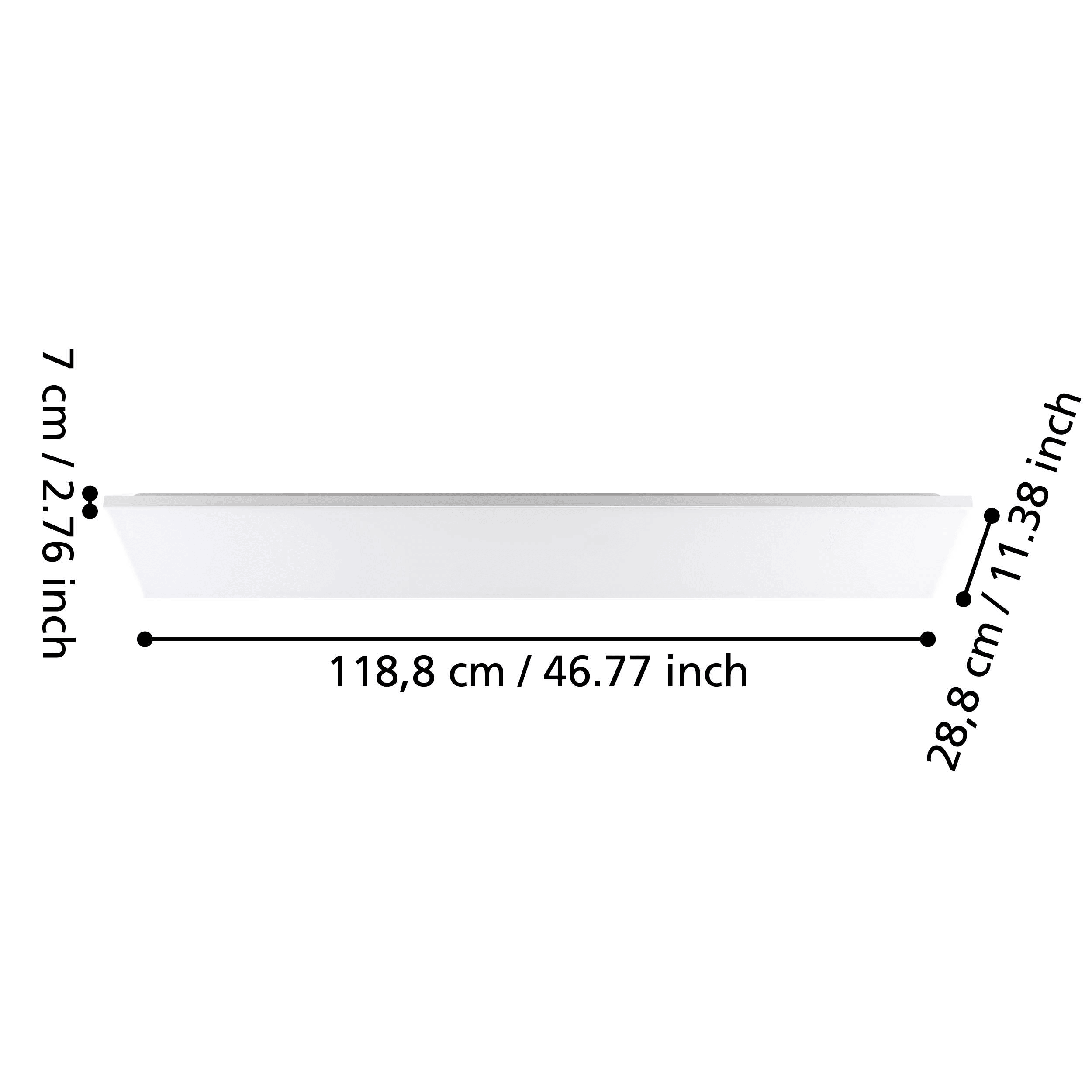 eglo turcona b rectangular led white ceiling flush light living room image