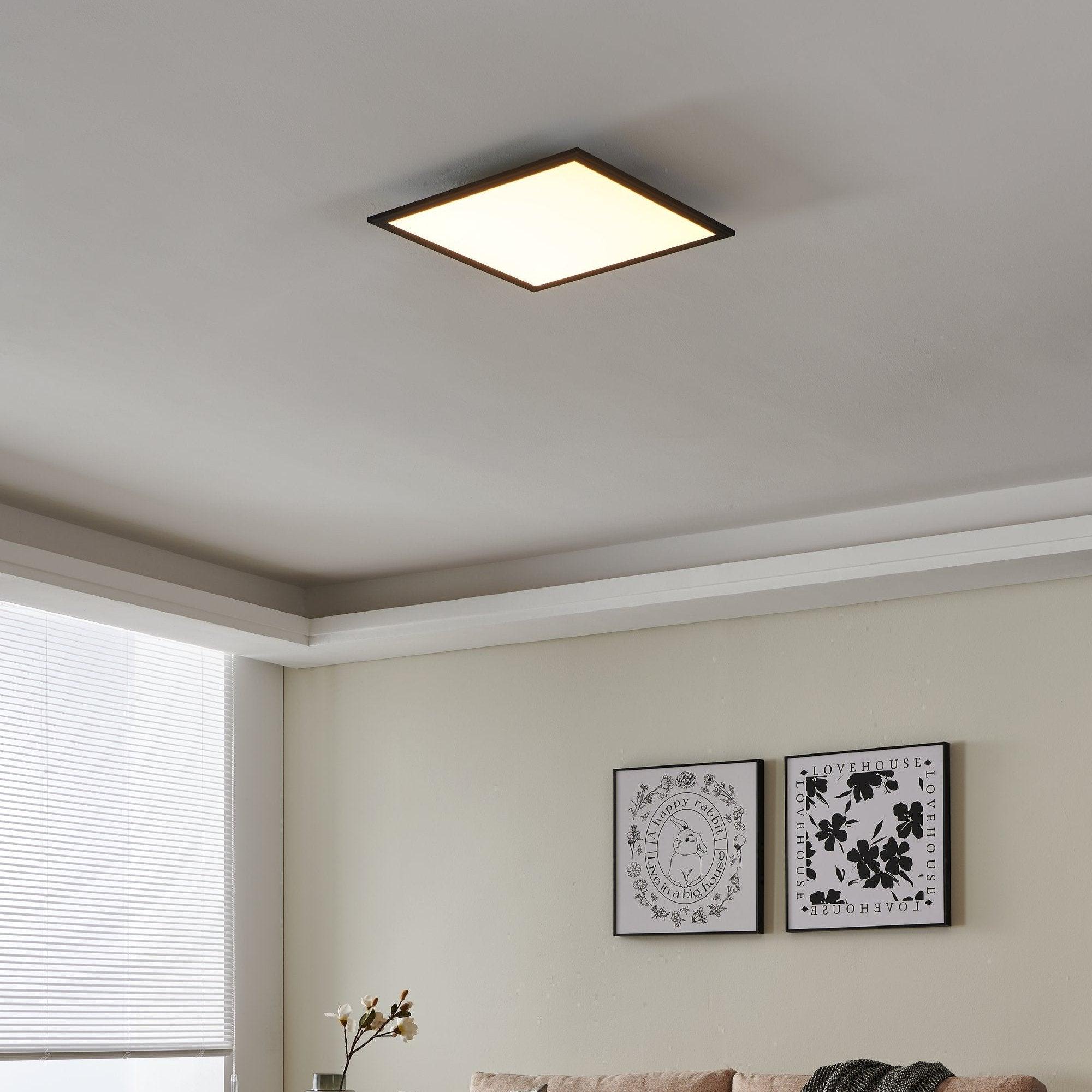 eglo connect salobrena z smart black square led ceiling flush 45cm