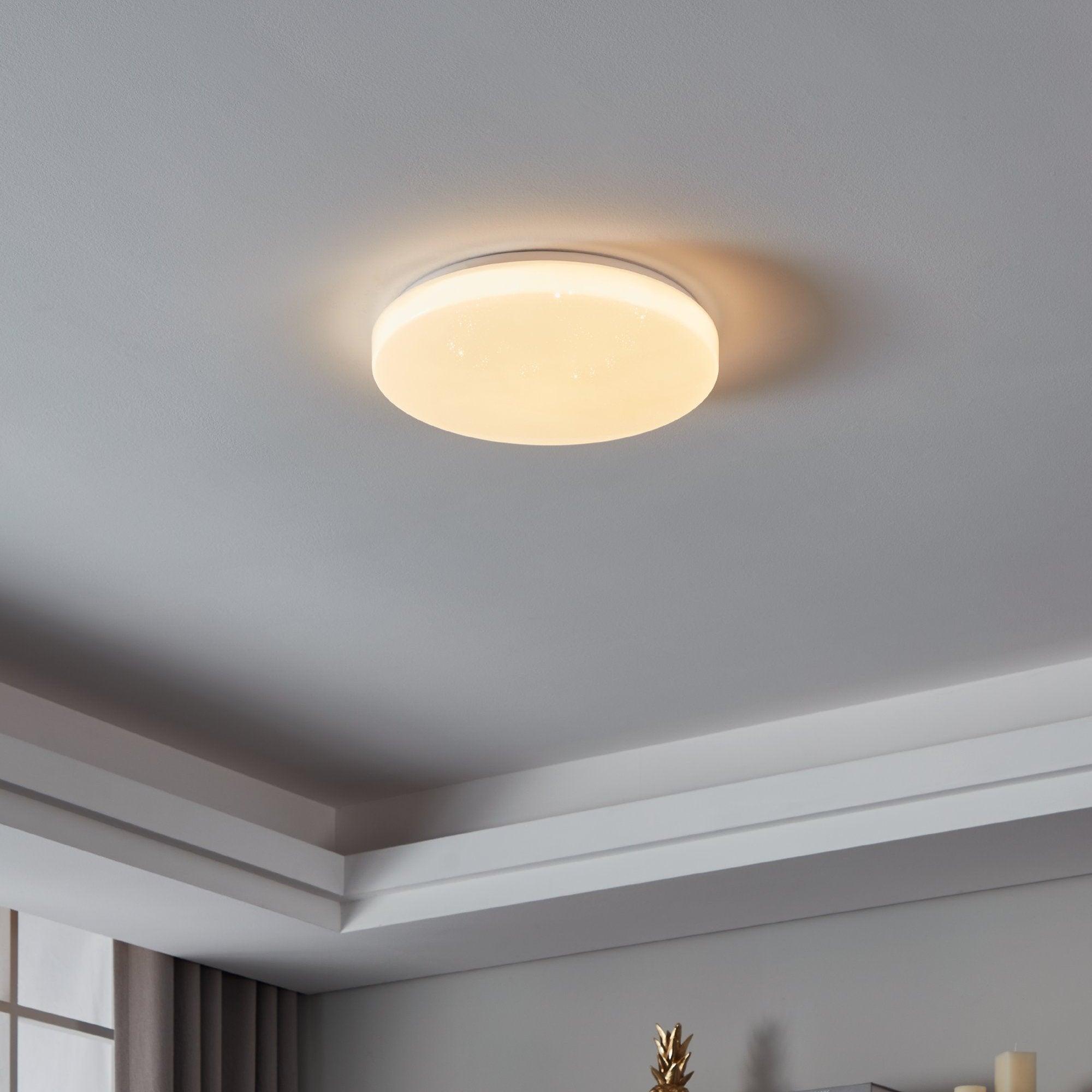 eglo connect totari z smart round white led flush ceiling light 38cm