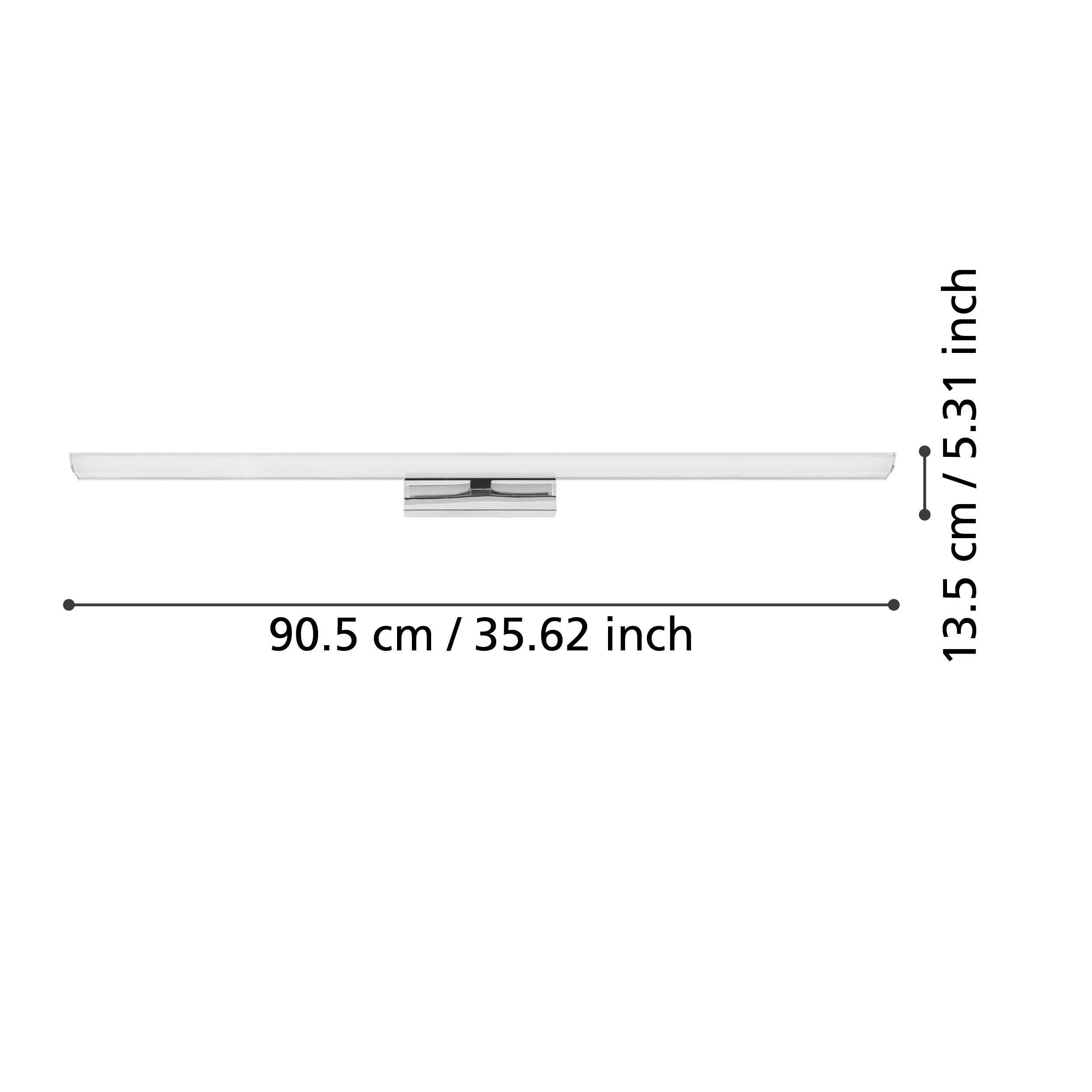 eglo connect tabiano z ip44 led smart chrome bathroom wall light 90cm living room image