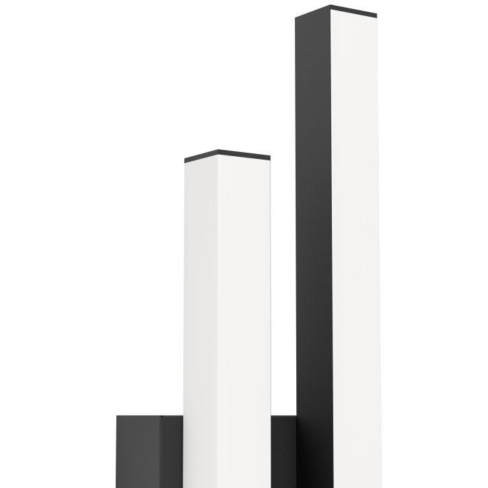 eglo serricella black 2 light led outdoor wall light living room close up